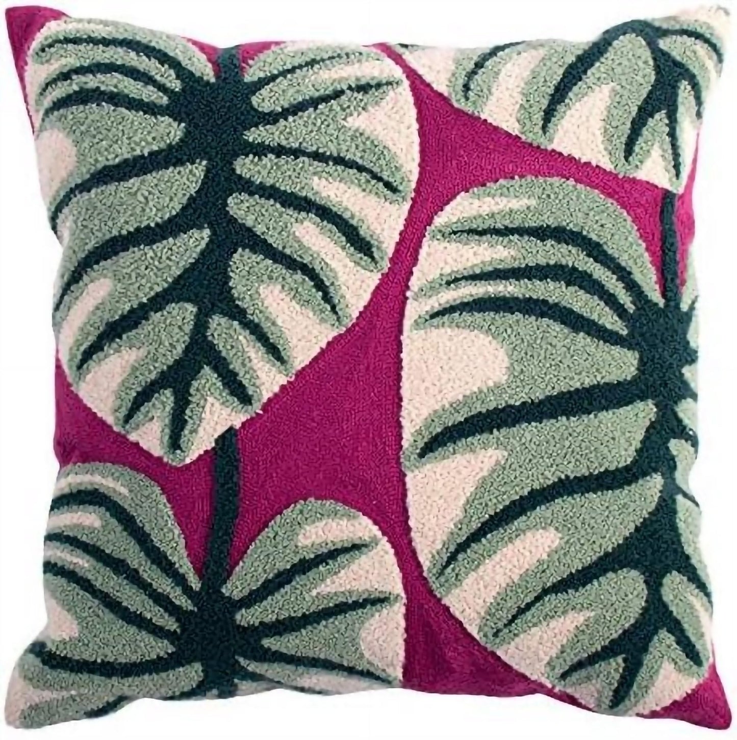 MOCOFO Canvas Embroidered Flower Pillow Case Spring Embroidery Craft Modern Simple Throw Pillow Cover for Sofa,Bedroom,Office (Wild Fruit, 18x18’’)