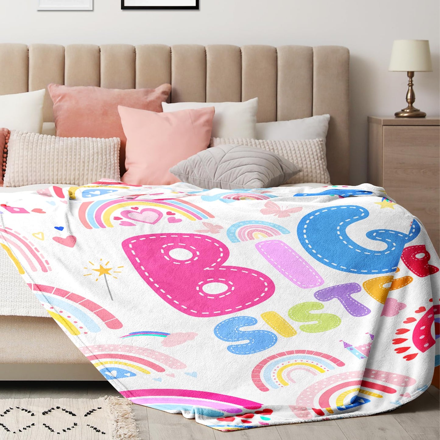 Winkwarm Big Sister Gift - Ultra Soft Flannel Throw Blanket, 50" x 60"