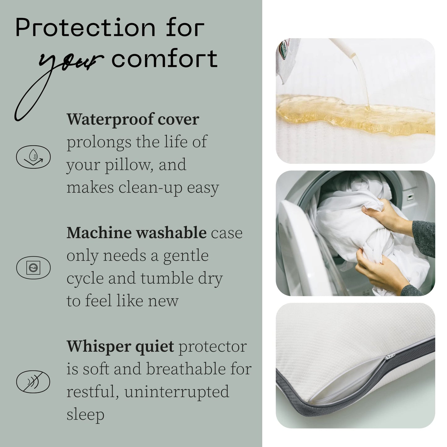 Coop Home Goods Ultra-Tech Pillow Protector, Waterproof, King Size Pillow Covers - Set of 2