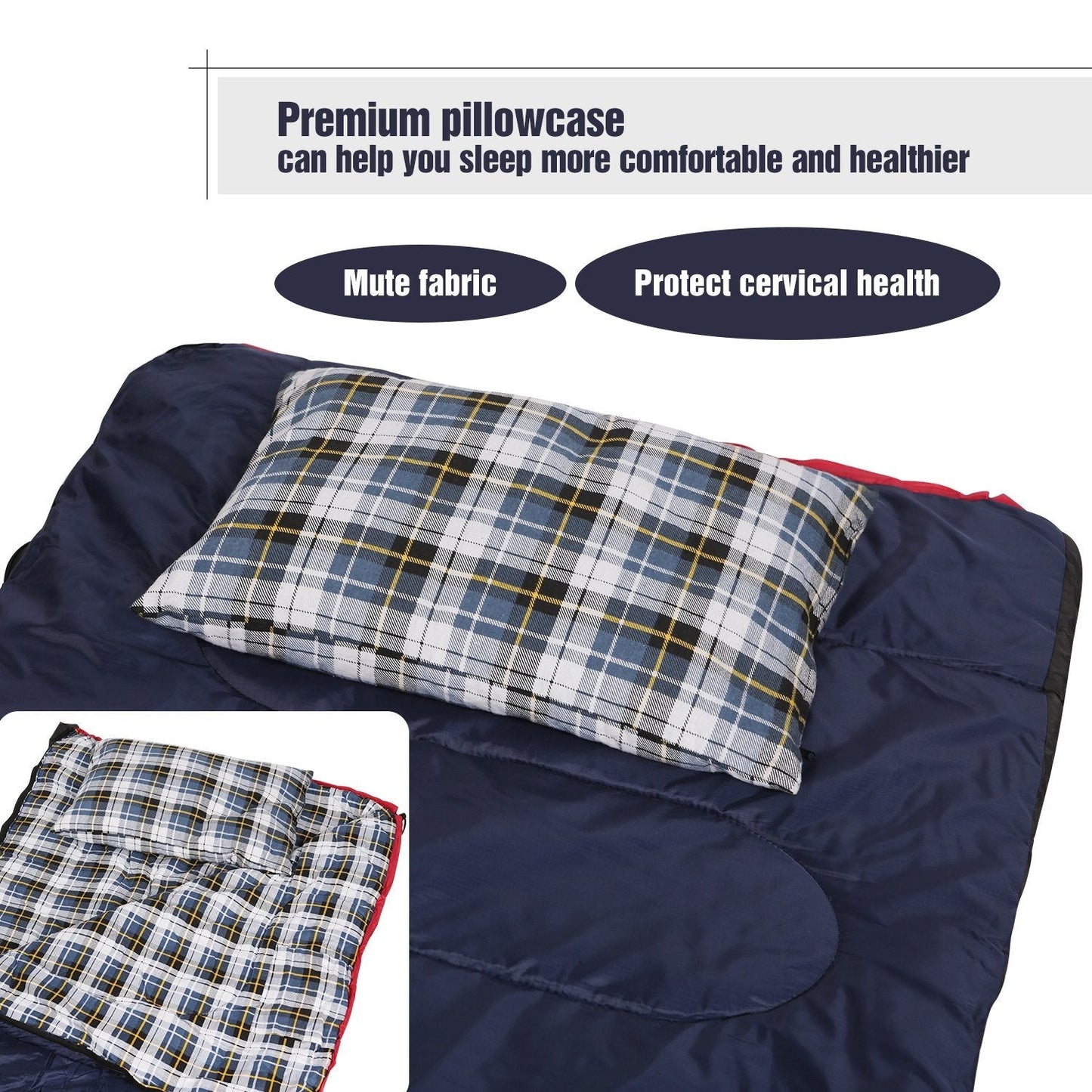 REDCAMP rc16031 Outdoor Camping Pillow Lightweight, 1 Count (Pack of 1), Blue and Grey