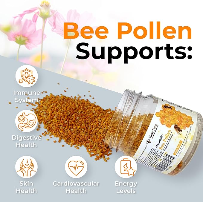 Bee Pollen Granules for Women - Organic Dietary Supplement - Morning Energy Boost 120g (4.2oz)