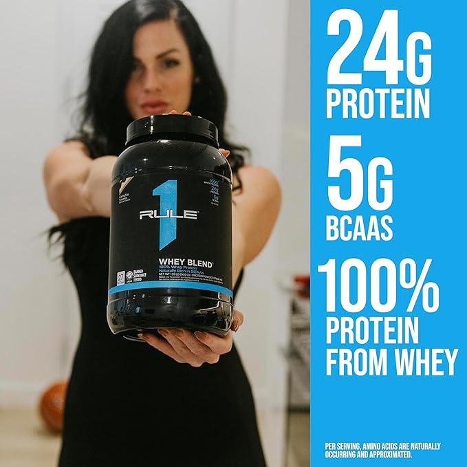 Rule One Proteins Whey Blend - Cookies & Crème, 24g Fast-Acting Whey Protein Concentrates, Isolates, and Hydrolysates Per Serving, with Naturally Occurring EAAs and BCAAs, 2lbs