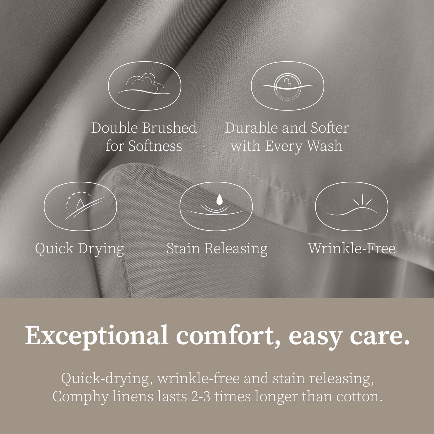 Coop Home Goods Comphy SoftSpa Pillowcase Set of 2, Dove Grey Super Soft Pillow Cases Queen, Luxury Spa, Breathable, Hotel Quality Pillow Cases