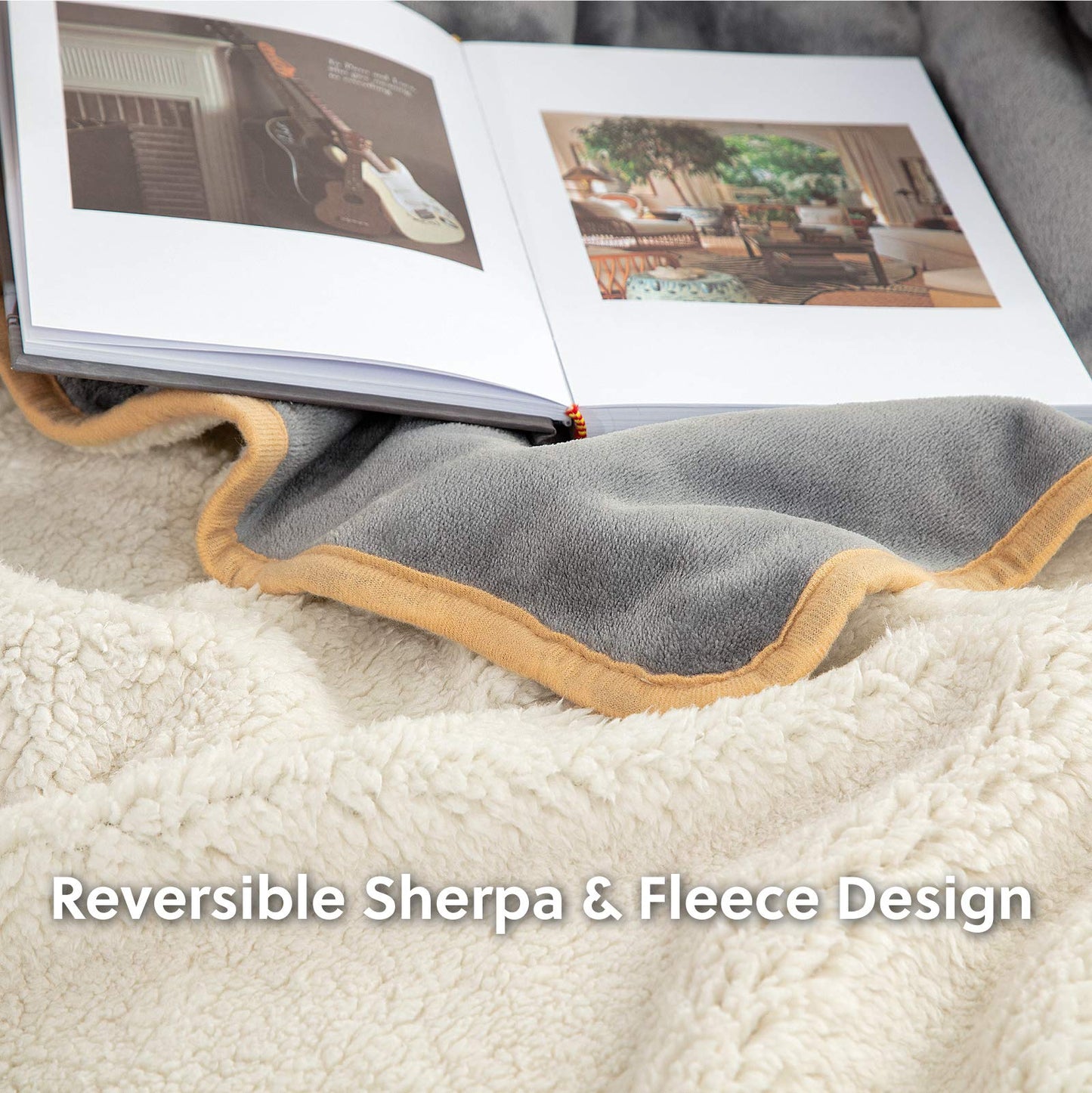 Bedsure Waterproof Dog Blankets for Large Dogs - Large Cat Blanket Washable for Couch Protection, Sherpa Fleece Puppy Blanket, Soft Plush Reversible Throw Furniture Protector, 40"X50", Grey