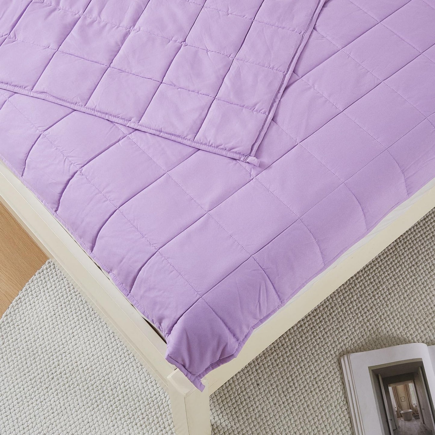 CODUM Weighted Blanket for Kids 40"x60" 5 lbs Cooling Blanket for Sleepers, Soft Material Blanket with Premium Glass Beads for All-Season, Purple