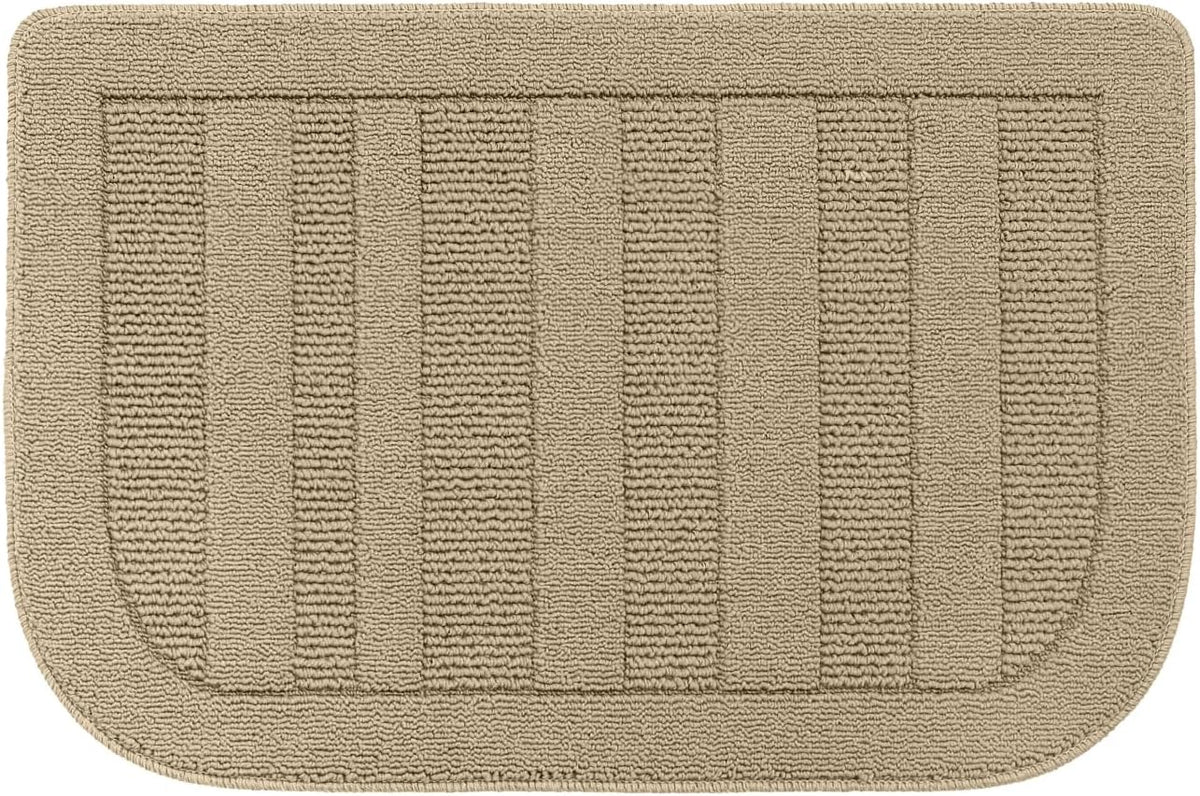 BEQHAUSE 24x36 Inch Kitchen Rug Mat Durable Kitchen Rugs Non-Slip Washable Absorbent Kitchen Mats for Floor Dirt-Resistant Semicircular Kitchen Mat (Beige)