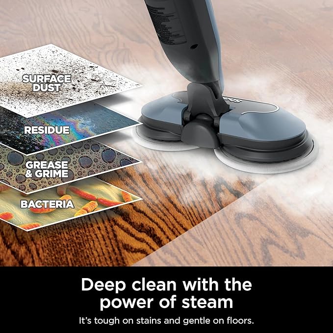 Shark S8000 Steam & Scrub All-in-One Scrubbing and Sanitizing Hard Floor Steam Mop pure water (Renewed)