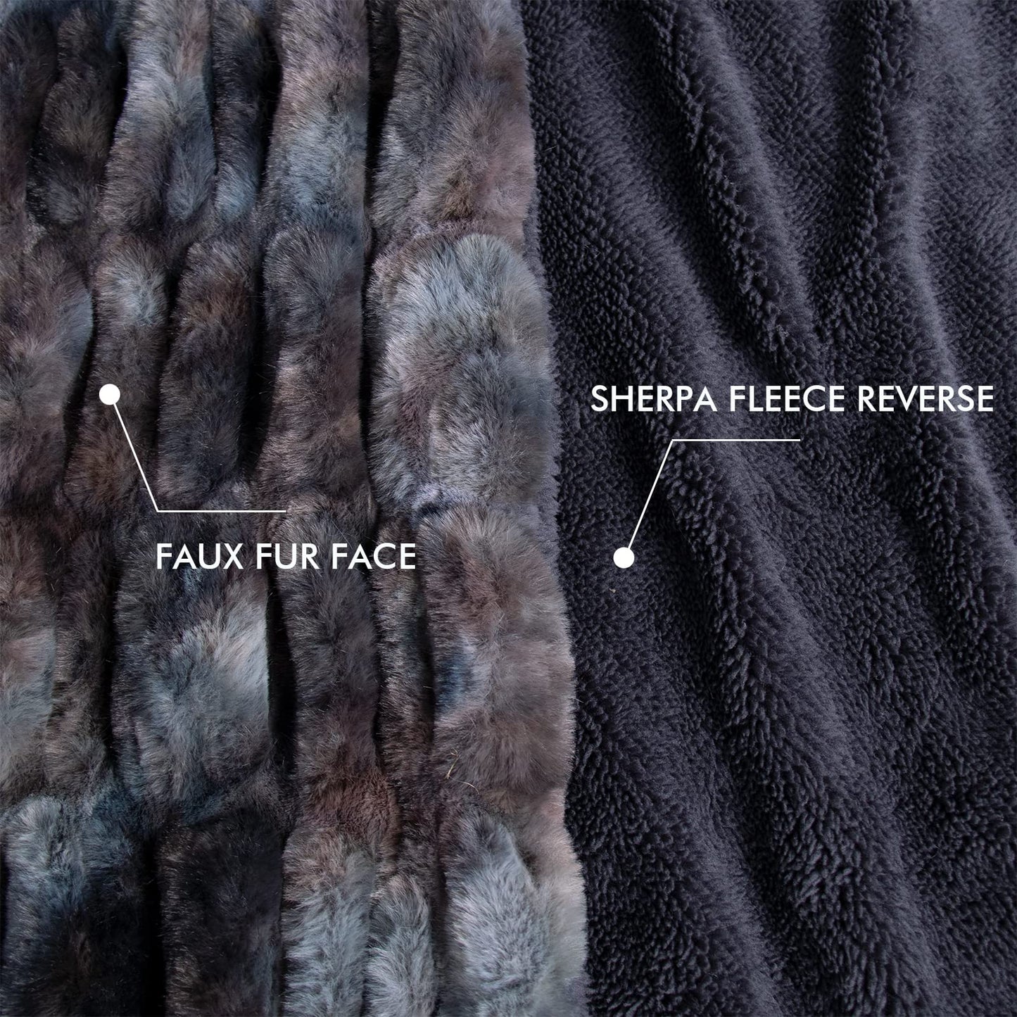 lifein Fall Throw Blanket for Couch-Soft Faux Fur Fuzzy Plush Black Throw Blanket,Cozy Winter Chunky Fluffy Furry Blanket,Comfy Sherpa Throws&Blanket for Bed,Sofa,Chair,Home Decor,Gift(Black,50*60'')