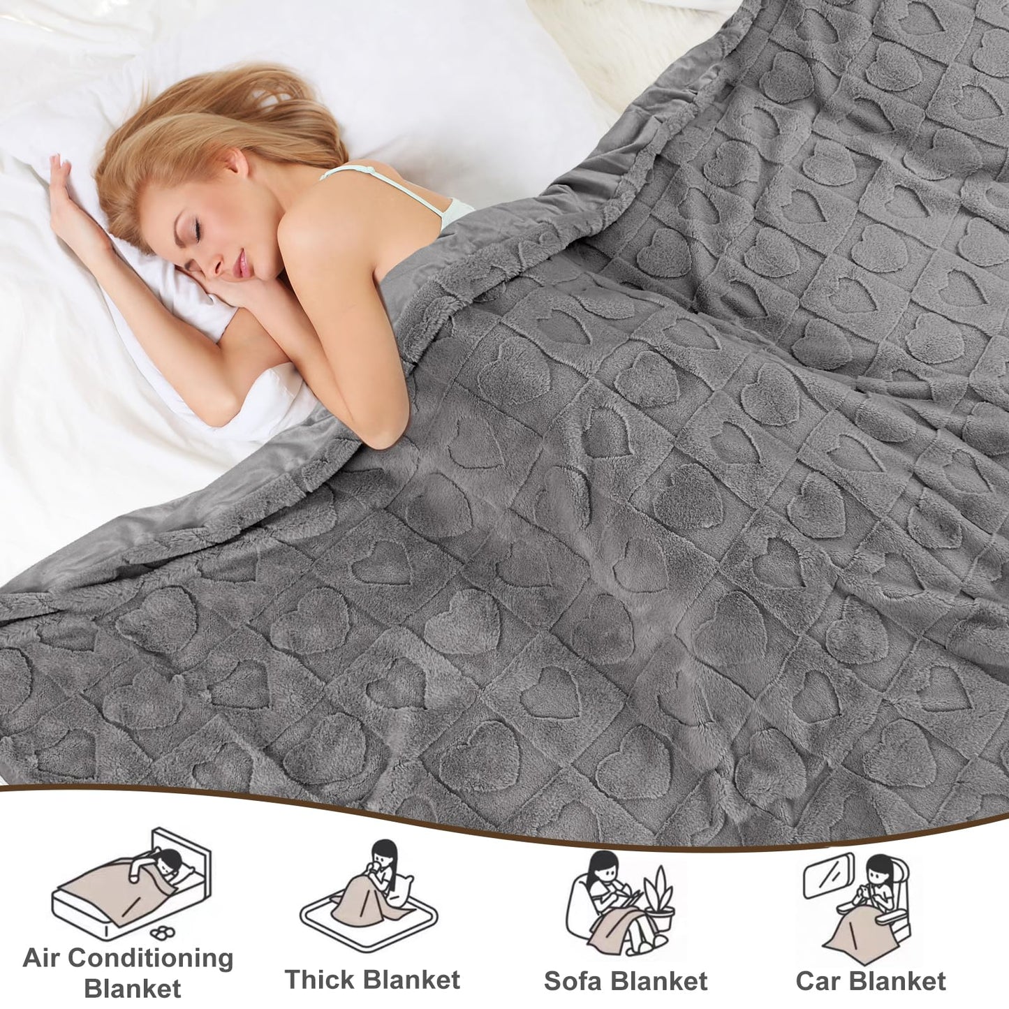 Bcareself Faux Fur Throw Blanket Ultra Soft Plush Fluffy Blanket for Couch, Bed, Sofa - Lightweight Yet Warm Winter Blanket for Women Men - Machine Washable 50x60 Inches Gray