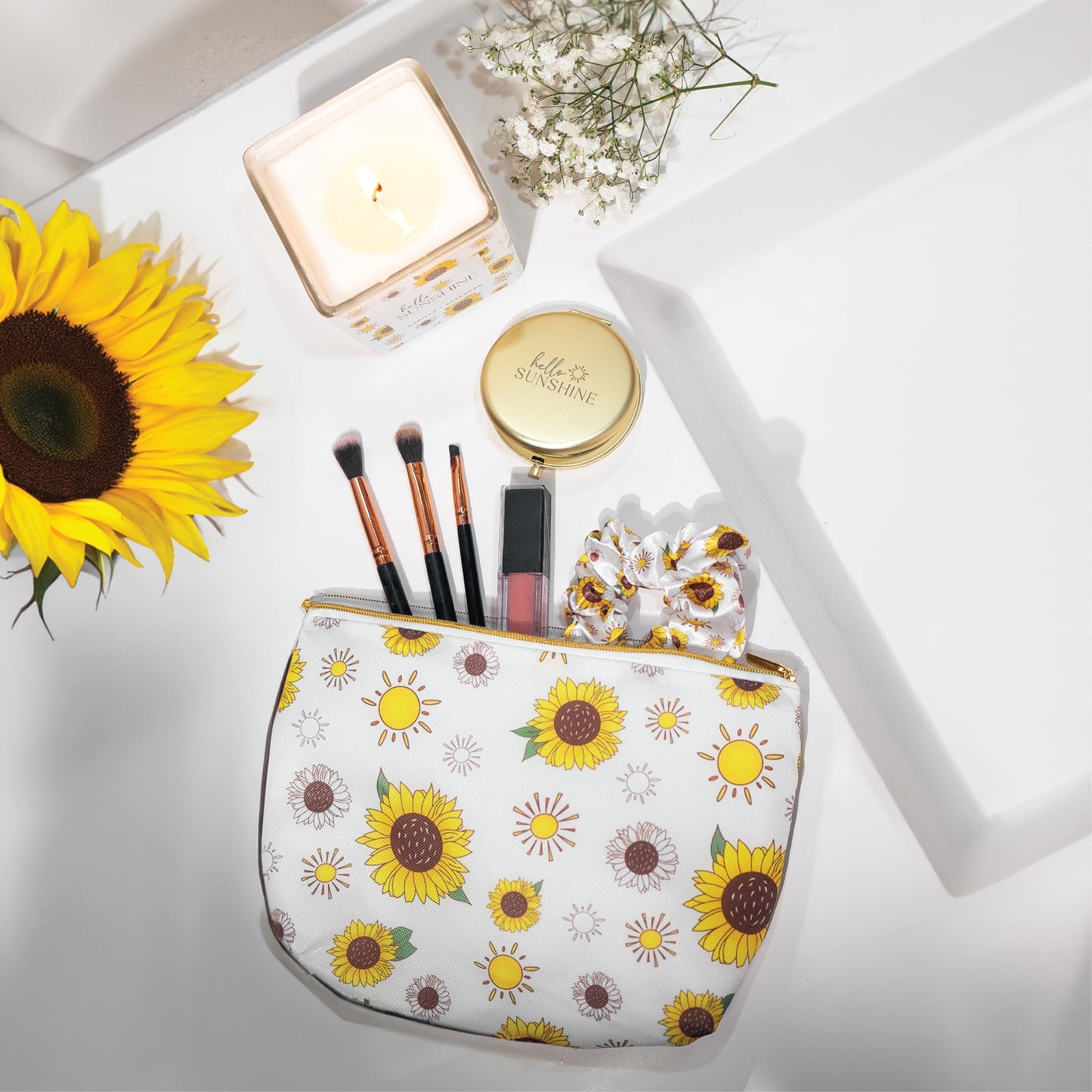 The Love Crate Co Gift Baskets for Women, Unique Birthday Gifts, Best Friend Birthday Gift, Get Well Soon, Sending Sunshine Sunflower Gifts for Women, Thinking of You Care Package
