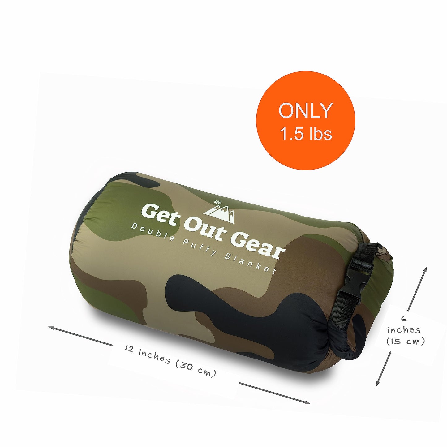 Get Out Gear Down Camping Blanket - Puffy, Packable, Lightweight and Warm | Ideal for Outdoors, Travel, Stadium, Festivals, Beach, Hammock | 650 Fill Power Water-Resistant Backpacking Quilt