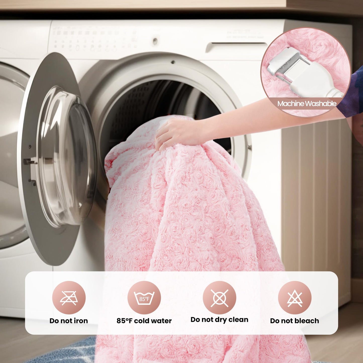 MAXEVE Heated Blanket Electric Throw 50"x60" Faux Rabbit Fur Blankets with 6 Heating Sets & 12 Hours Auto Off, Warm Gifts for Grandma Wife, ETL Certification