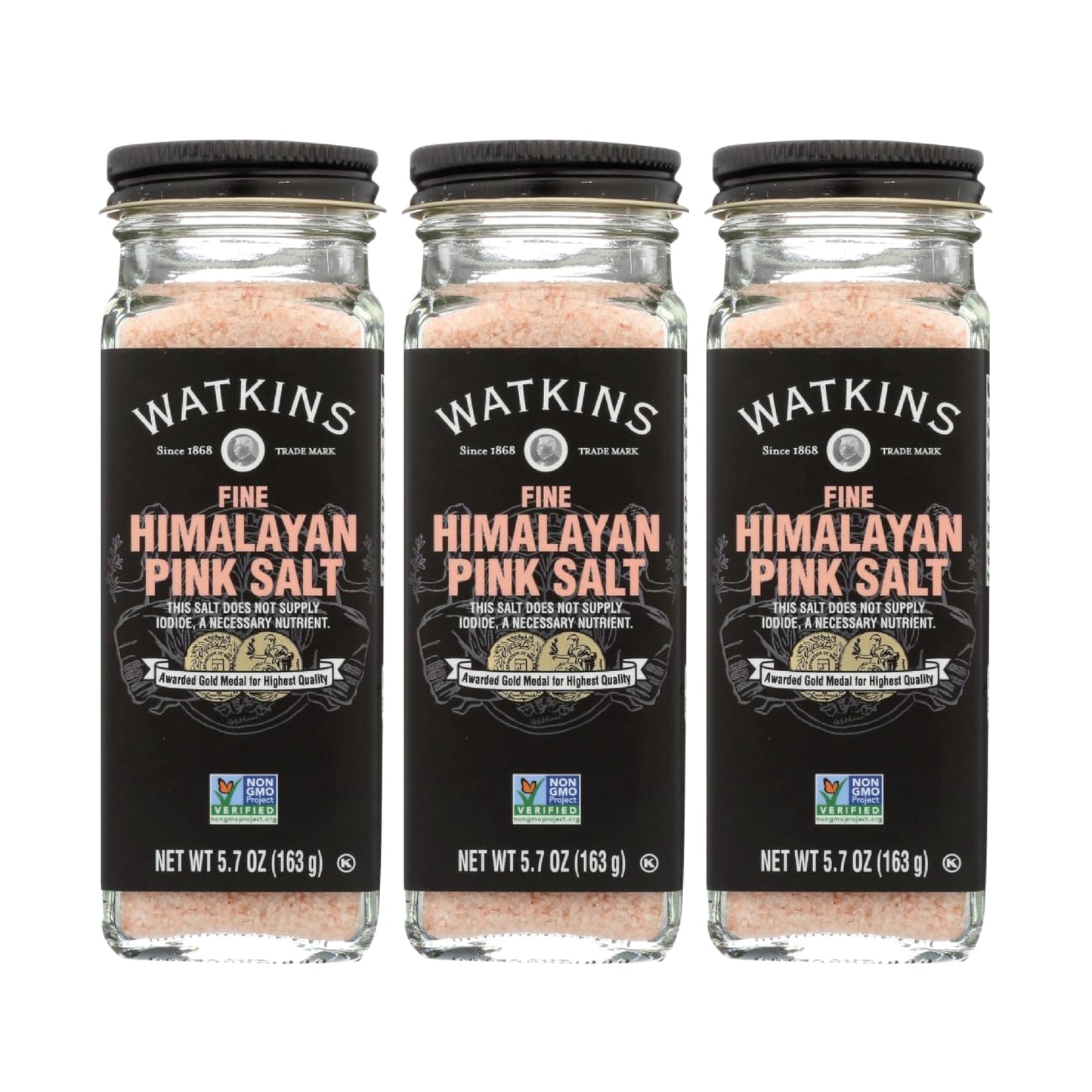 Watkins Fine Himalayan Pink Salt, 5.7 Ounce,(Pack of 3)