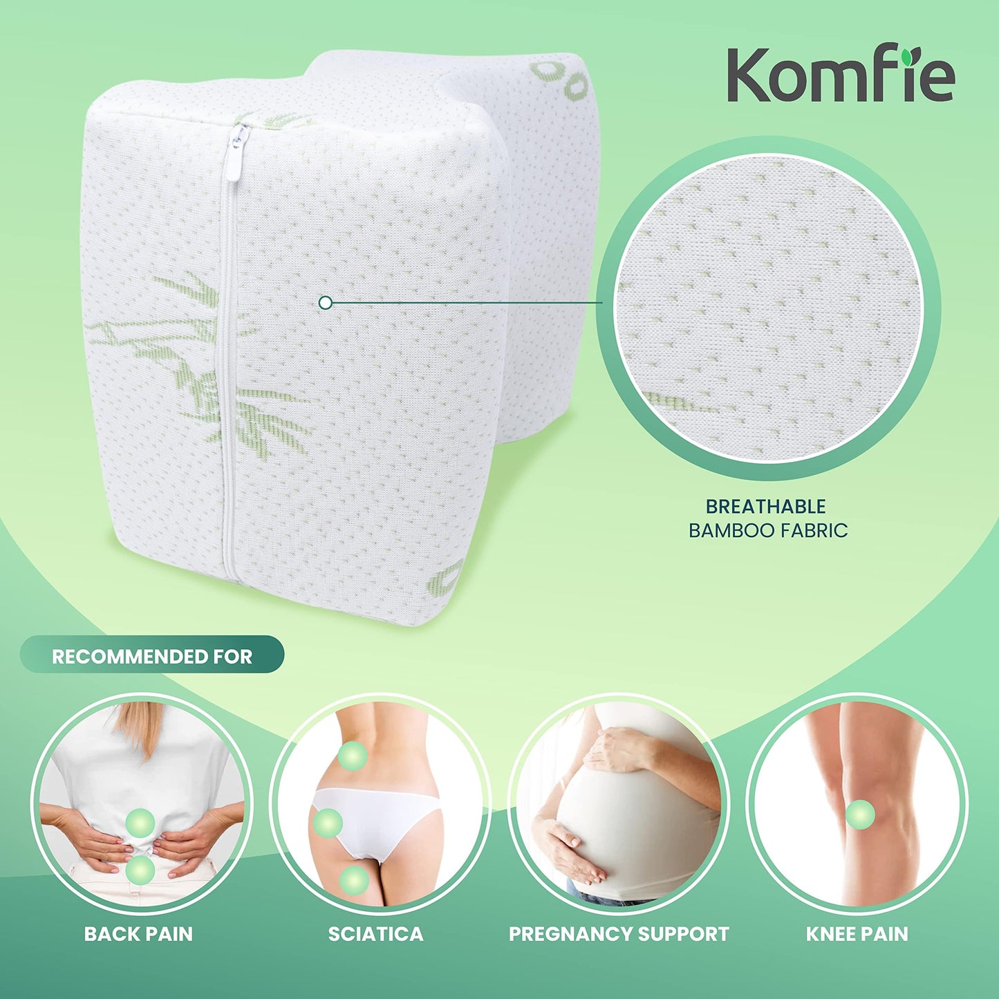2-Pack Replacement Knee Pillow Covers - Washable Replacement Leg Pillowcase - Cooling Breathable Soft Leg Pillowcases - Replacement Covers for Knee Pillows - Universal Fit