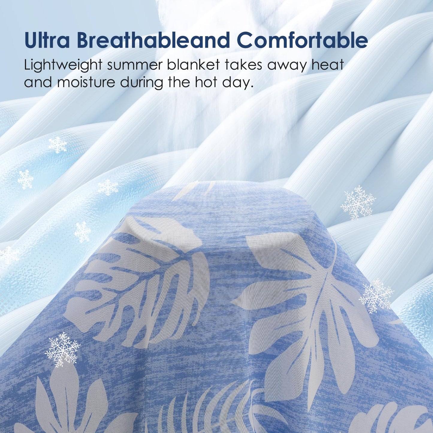 VK VK·LIVING Cooling Blanket for Hot Sleepers Breathable Summer Blankets Q-Max 0.5 Arc-Chill Cooling Thin Blankets for Night Sweats, Lightweight Double Sides Summer Blanket(Twin 60"x80", LightBlue)