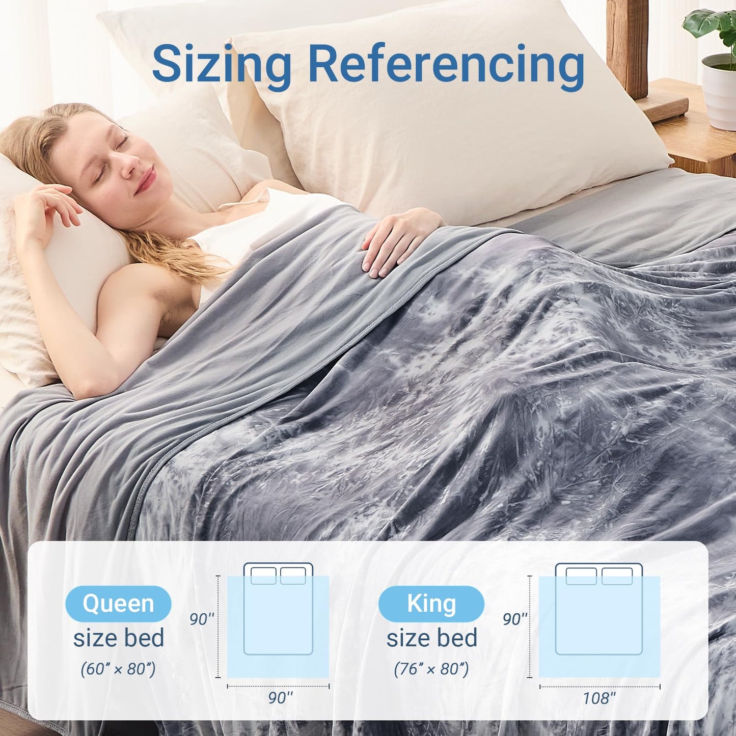 NORD ECO Cooling Blanket Queen Size for Hot Sleepers, Arc-Chill Cool Tech Fabric Q-Max>0.5, Lightweight Breathable Ice Cold Summer Blanket for Bed, Keep Cool for Night Sweats, 90"x90", Tie Dye Grey