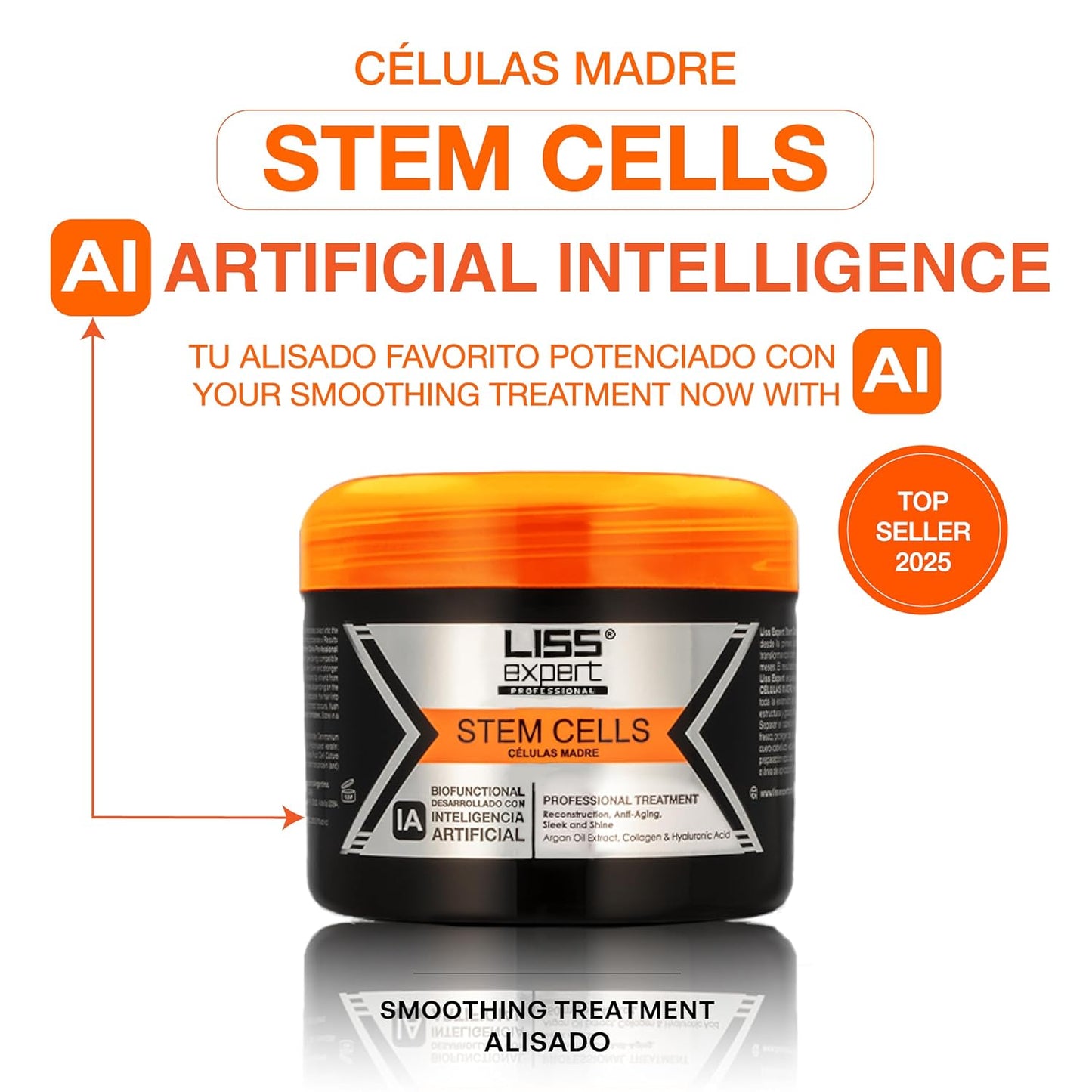 Liss Expert Stem Cells Smoothing Treatment 8.45 oz (ONE shoulder length app) and Magic AI Mask, 8.45 oz Set Hyaluronic Acid, Collagen, Argan Oil, Keratin and Stem Cells for after care SET (3, 8.45)