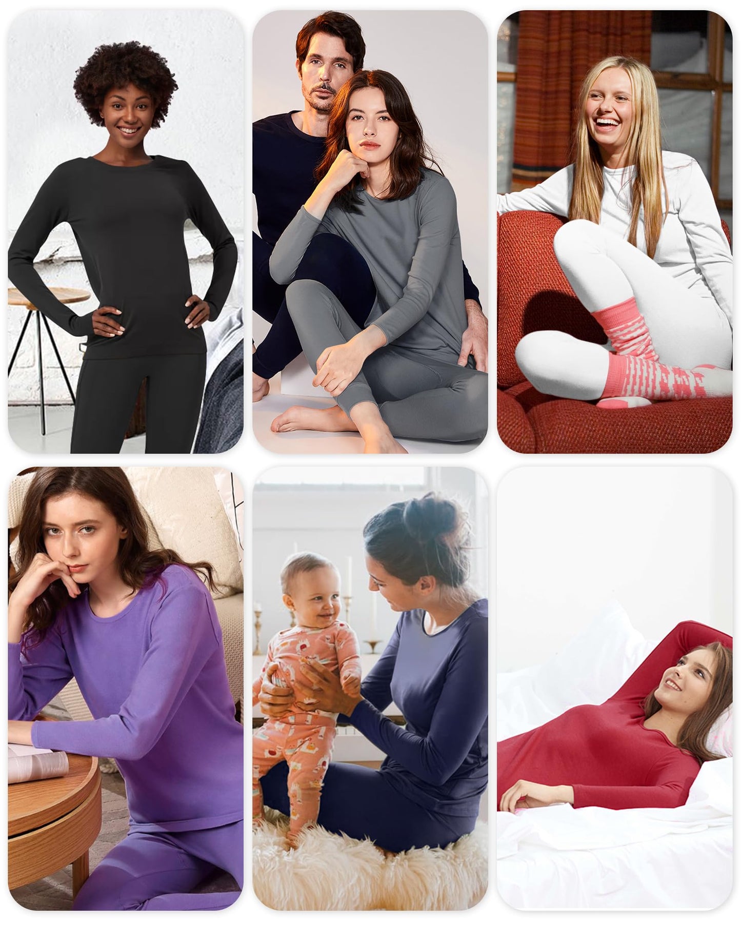 WEERTI Thermal Underwear for Women Long Johns with Fleece Lined, Base Layer Women Cold Weather Top Bottom Black