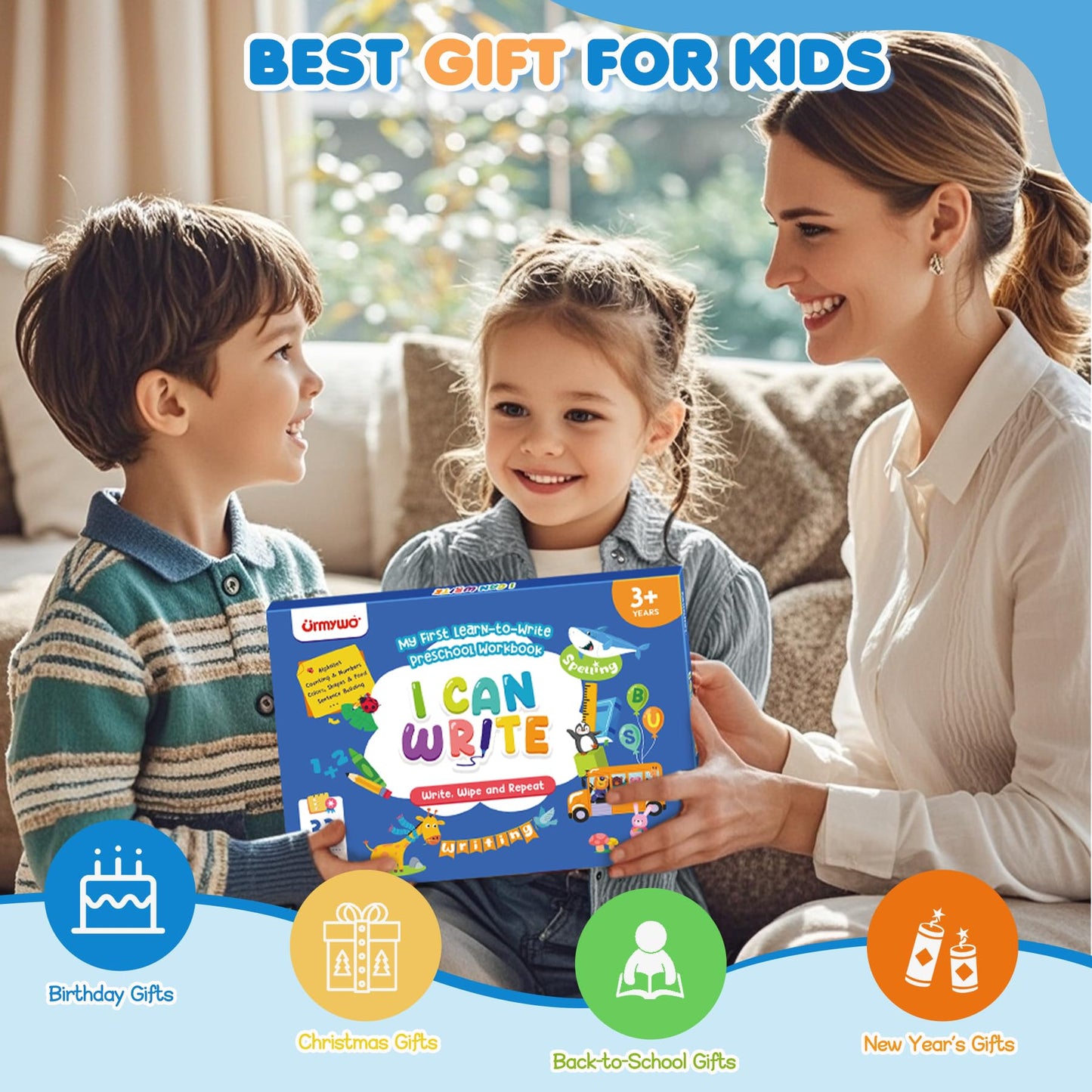 Preschool Learning Activities - Tracing Activity Books for Kids Ages 3-5 - Preschool Kindergarten Workbooks Age 3-4 - Toddler Handwriting Practice Alphabet Learning Educational Toys Gifts for Kids