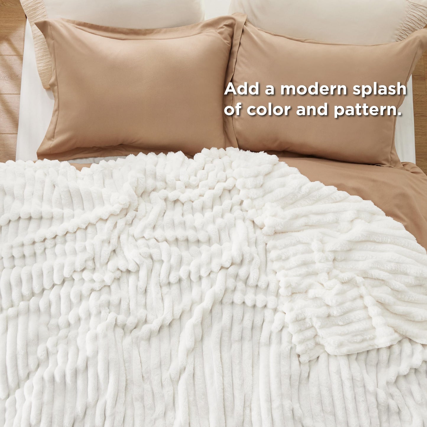 Bedsure King Size Blanket for Bed - GentleSoft Cozy Soft Blankets for Women, Cute Large Bedding Fleece Throws for Girls, Off White, 108x90 Inches