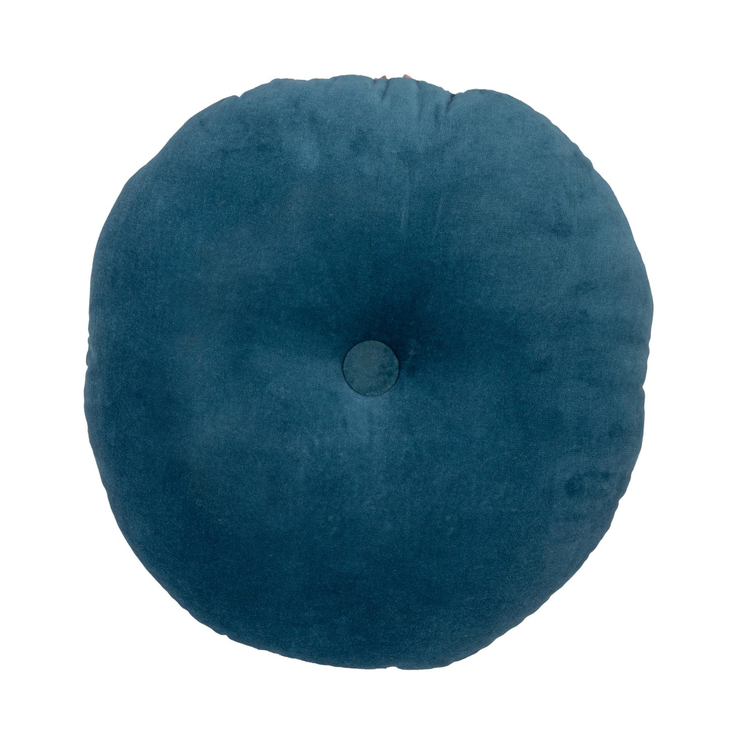 Creative Co-Op 18 Inches Round Cotton Tufted Scallop Pattern, Navy Blue and Pink Pillow, std