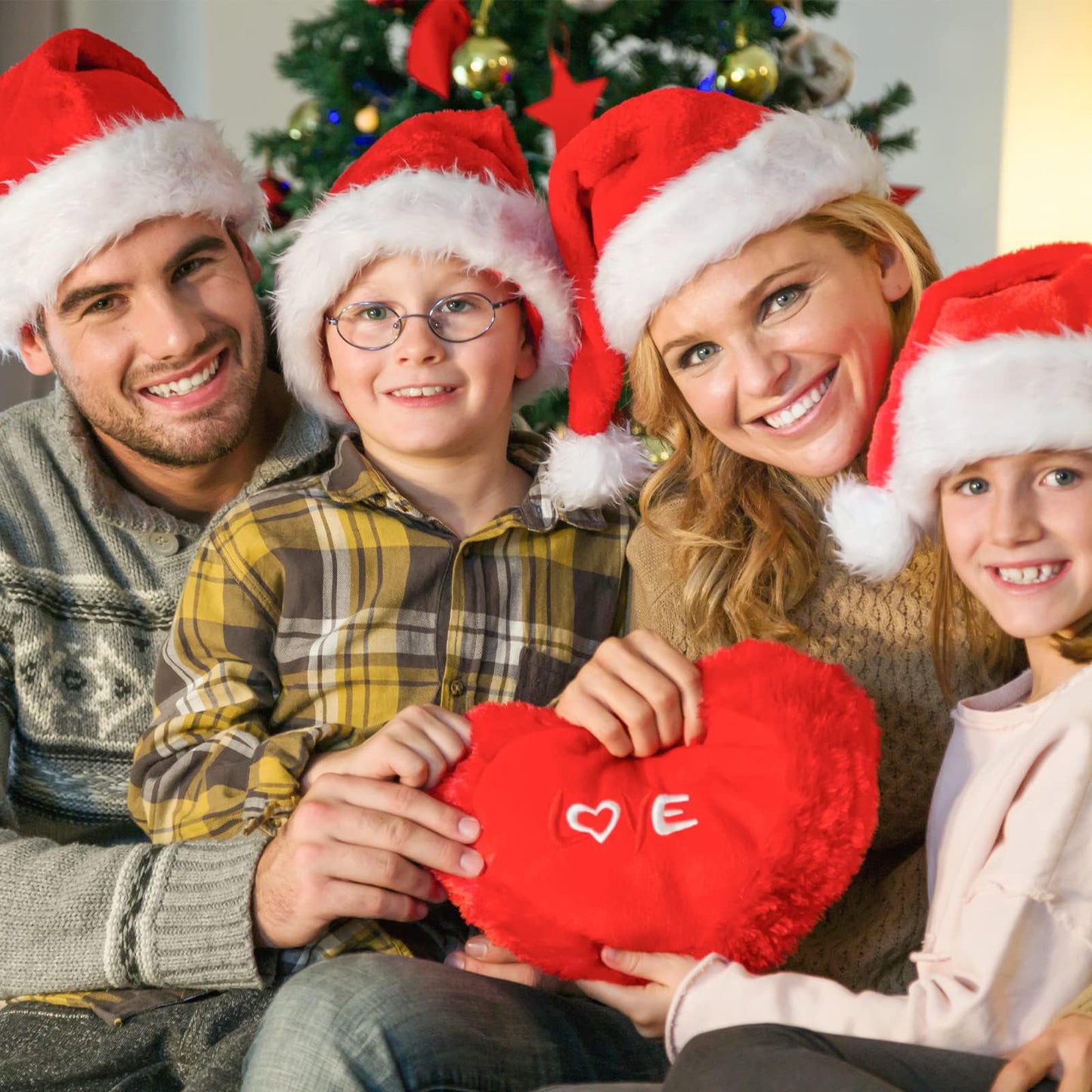 RJVW 6Pcs Santa Hats Christmas Hats: Xmas Holiday Hat for Adults, Unisex Velvet Classic Santa Hat for Xmas New Year