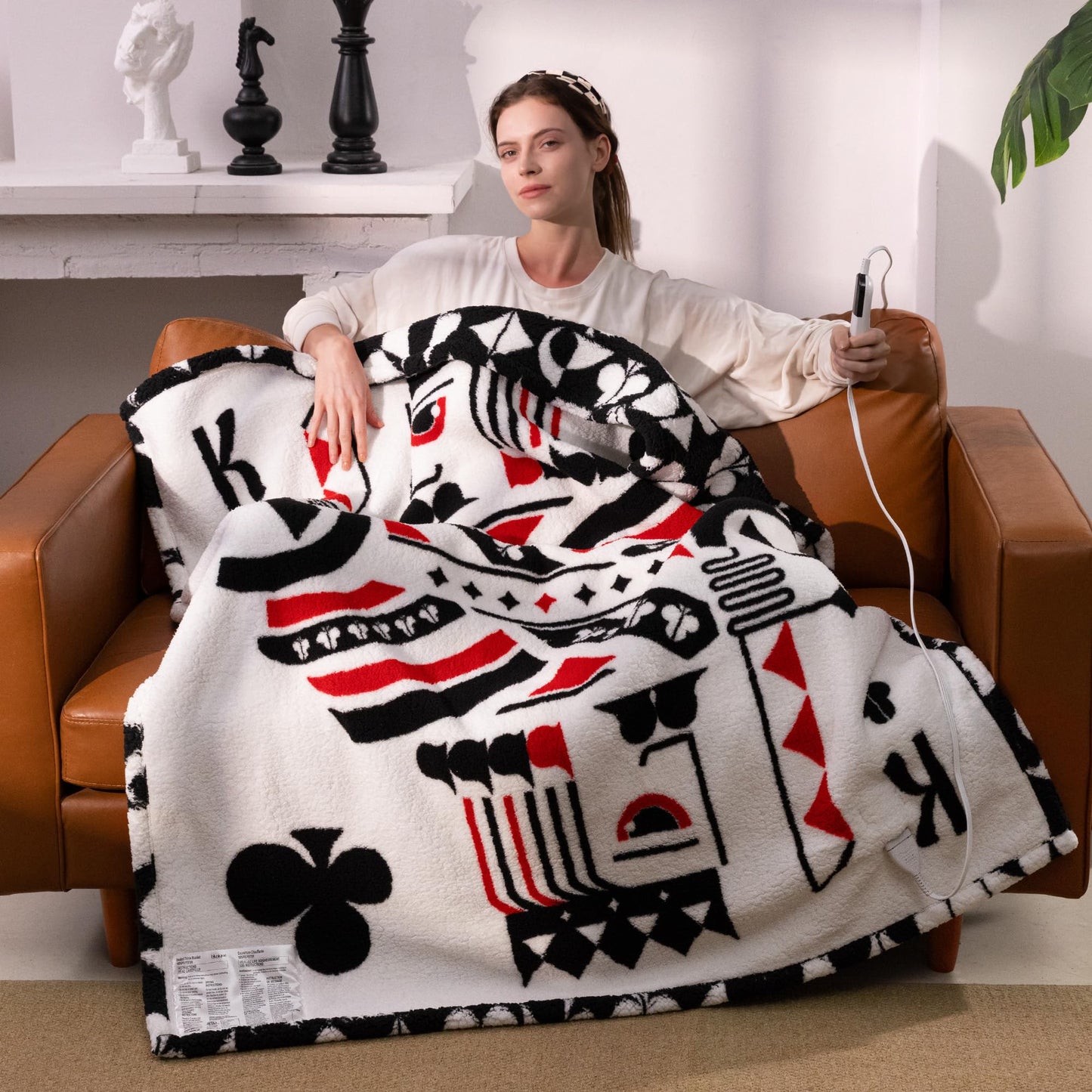 blunique Heated Electric Blanket Throw 50 x 60” Double Sherpa Heating Throw Blanket Reversible Ultra Cozy for Long-Lasting Heat Lock with Smart 6 Heating Setting & 11 Hours Auto Off, Machine Washable