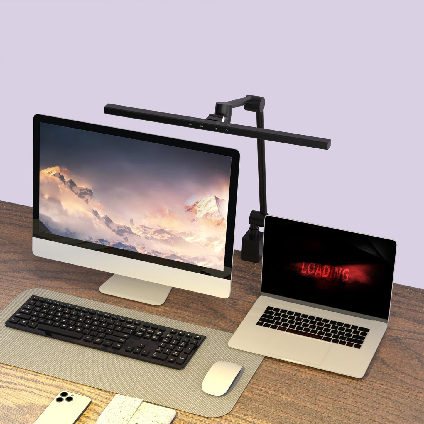 MELIFO LED Desk Lamp with Clamp,Monitor Light Bar,Eye-Caring Desk Light,Ultra High Definition and Brightness Table Light,5 Modes 20 Brightness,No Screen Glare&Reduce Eye Fatigue for Reading,Study.