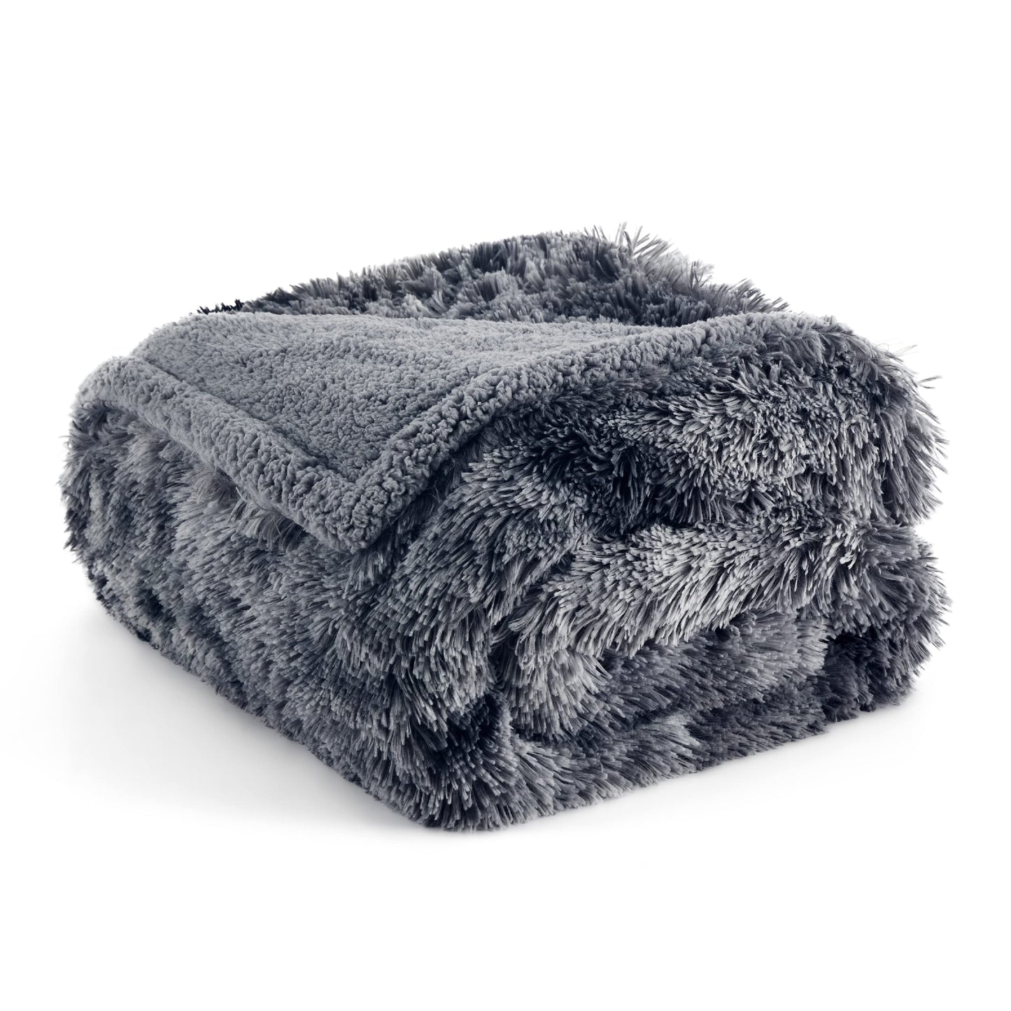 Bedsure Waterproof Dog Blankets for Large Dogs - Cat Blanket for Couch Protector Washable Long Faux Fur,Calming Soft Reversible Throw Furniture Protection for Puppy Pet, 50"x60", Tie-dye Grey