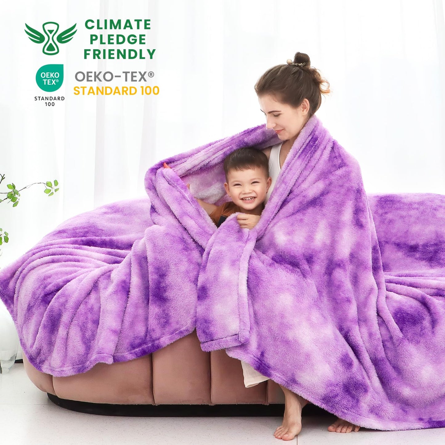 obinsm Purple Soft Blanket - Fuzzy Throw Blankets for Women - Warm Fleece Blankets for Bed Home Decor