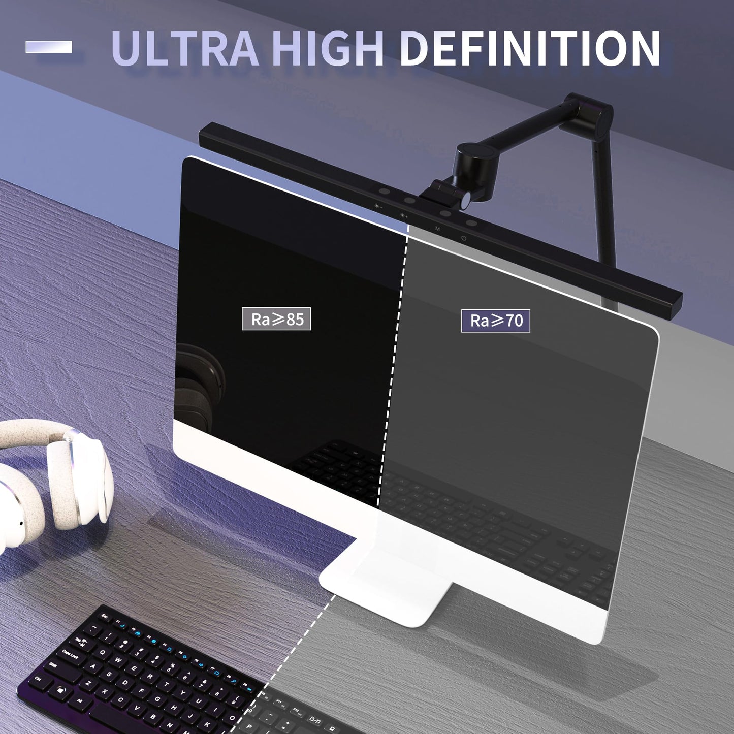 MELIFO LED Desk Lamp with Clamp,Monitor Light Bar,Eye-Caring Desk Light,Ultra High Definition and Brightness Table Light,5 Modes 20 Brightness,No Screen Glare&Reduce Eye Fatigue for Reading,Study.