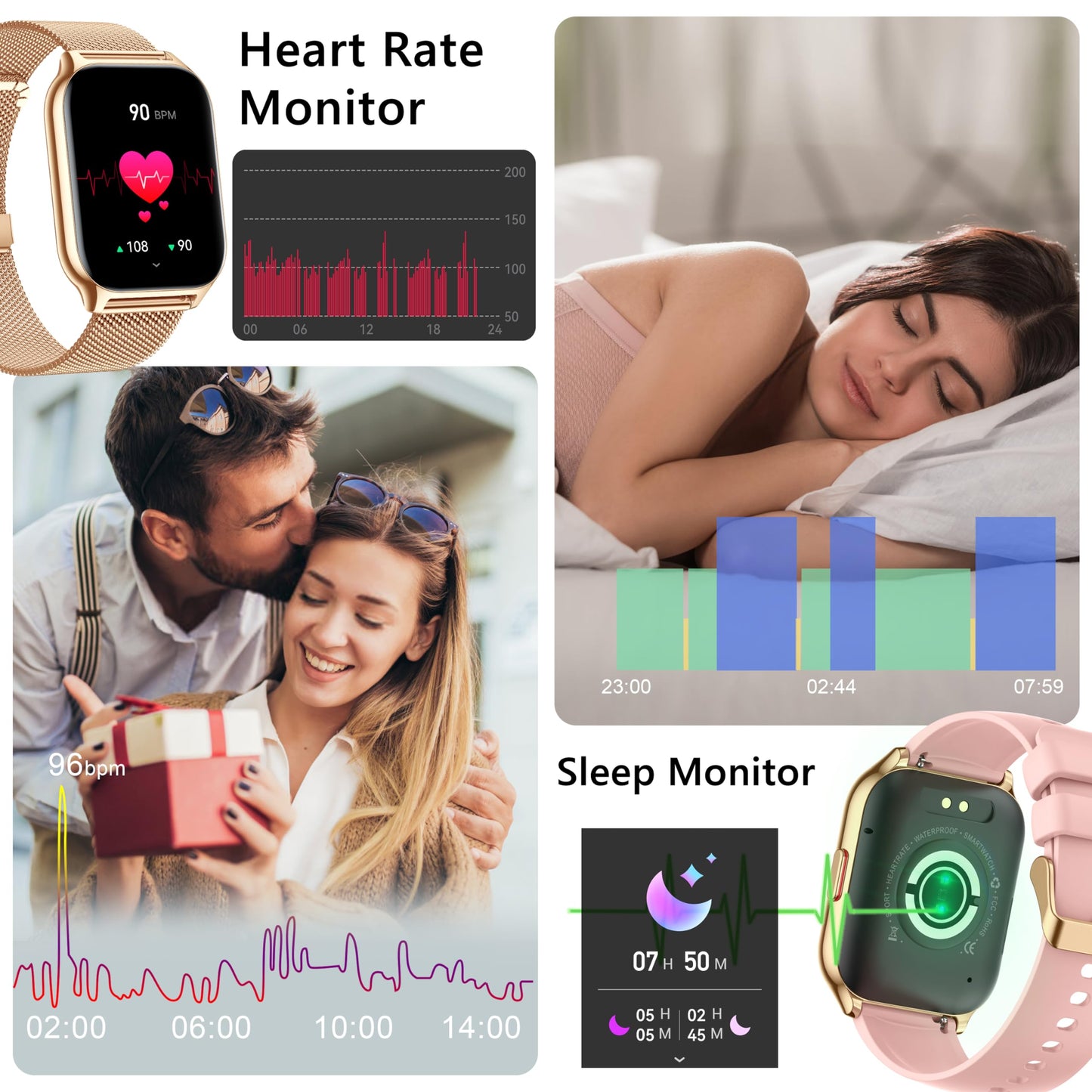 ZOSKVEE Smart Watch 45mm for Women Men(Dial/Answer Calls), 2.0" Fitness Tracker Watch with Heart Rate/Blood Pressure/Blood Oxygen Monitor for Android iOS