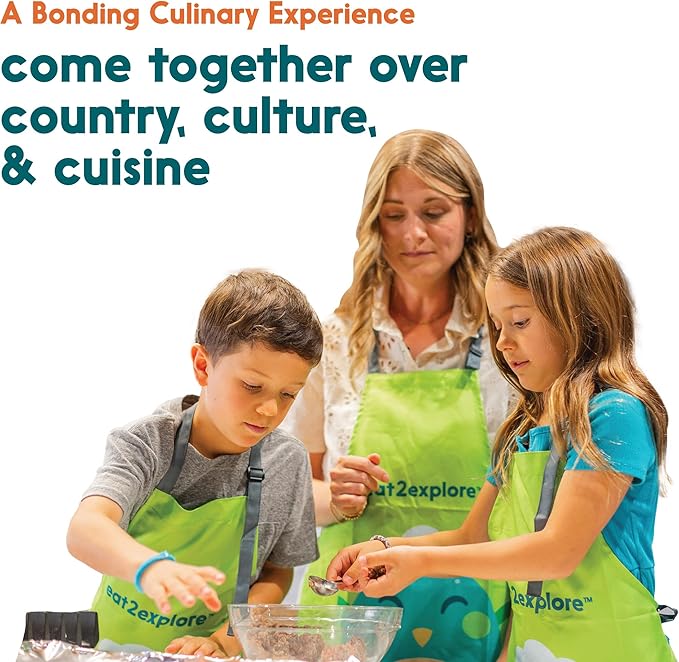 eat2explore Cooking Kits for Kids 14 Pcs – Interactive & Educational Kids Cooking Sets Real for Ages 5 and Up,3 Recipe Cards & Global Ingredients – Fun for Young Chefs (France Edition)