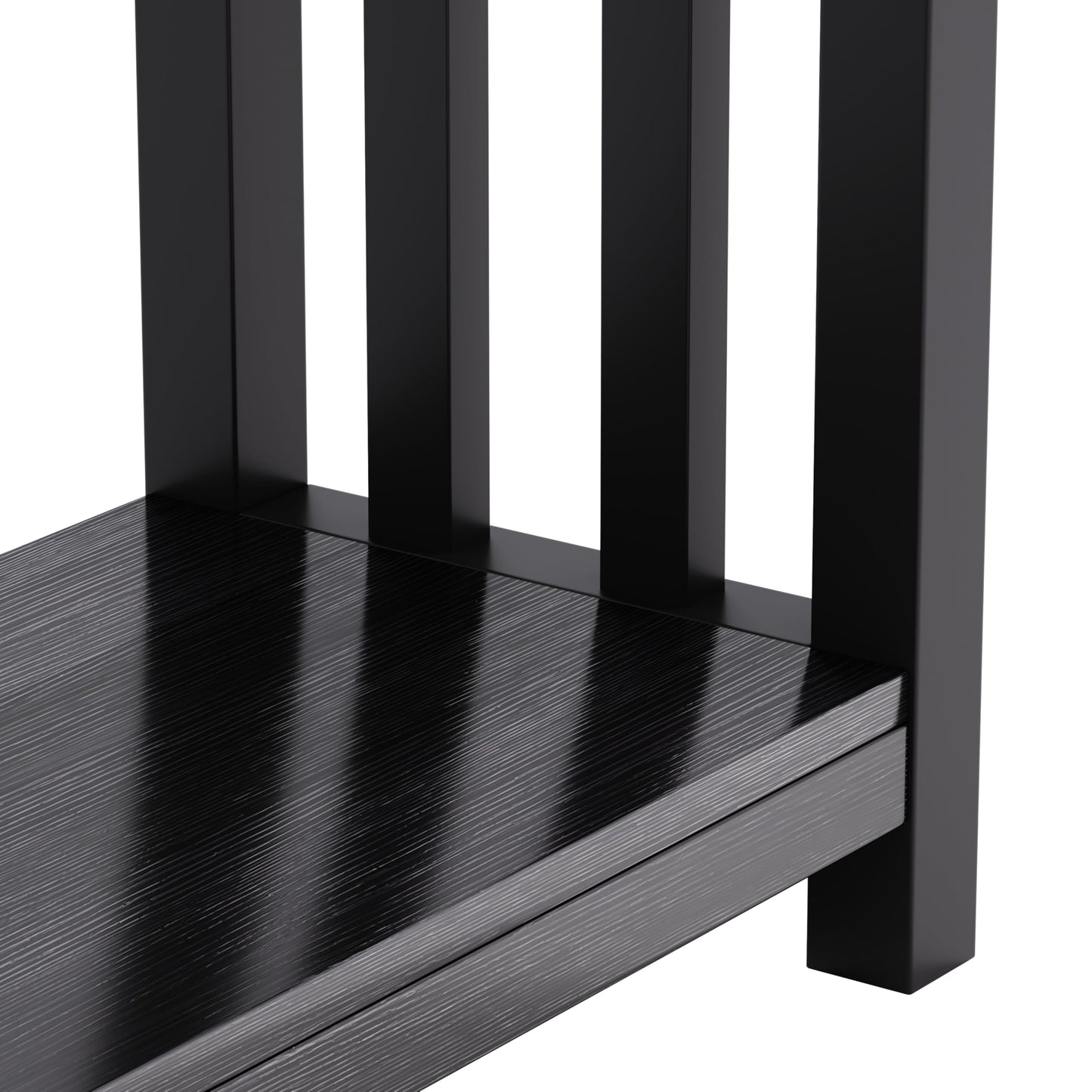 ChooChoo Black Entryway Table with Drawer, Narrow Console Table, Sofa Table with Storage Shelf for Entryway, Living Room and Hallway