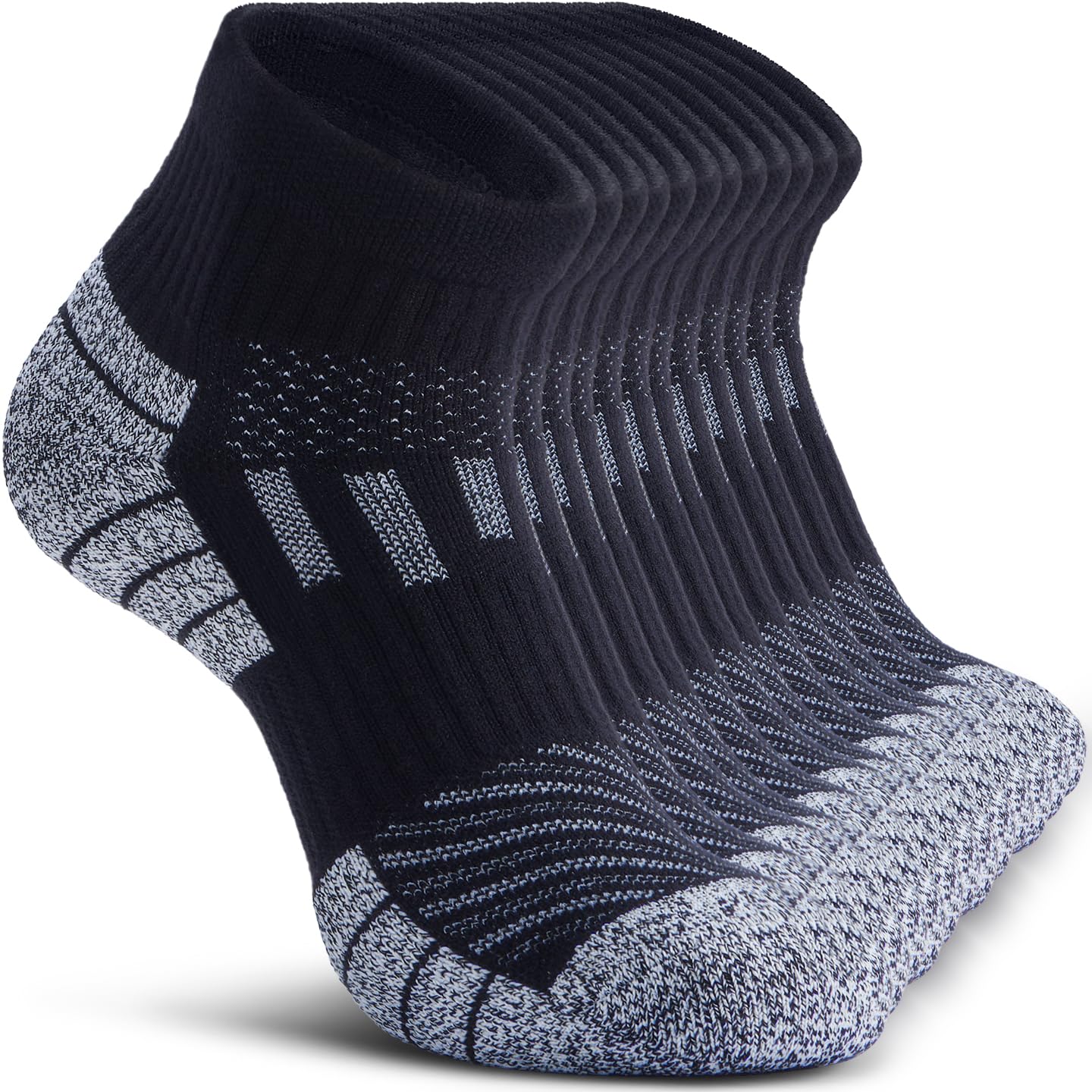 NSRRUN TURTLE Wool Compression Ankle Socks - Cozy Cushioned Hiking Running for Men Women - Thick Warm Durable, XX-Large, Black, 6 Pairs