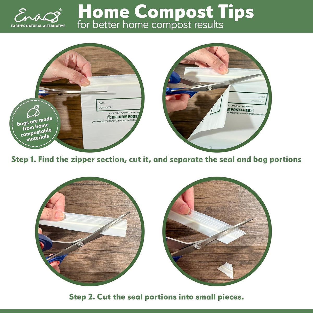 100% Compostable Food Storage Bags [Gallon 400 Pack] Eco-Friendly Freezer Bags, Resealable Bags, Heavy-Duty, Reusable, Off-White by Earth's Natural Alternative
