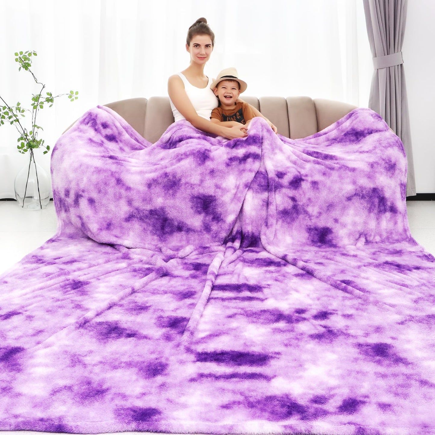 obinsm Purple Soft Blanket - Fuzzy Throw Blankets for Women - Warm Fleece Blankets for Bed Home Decor