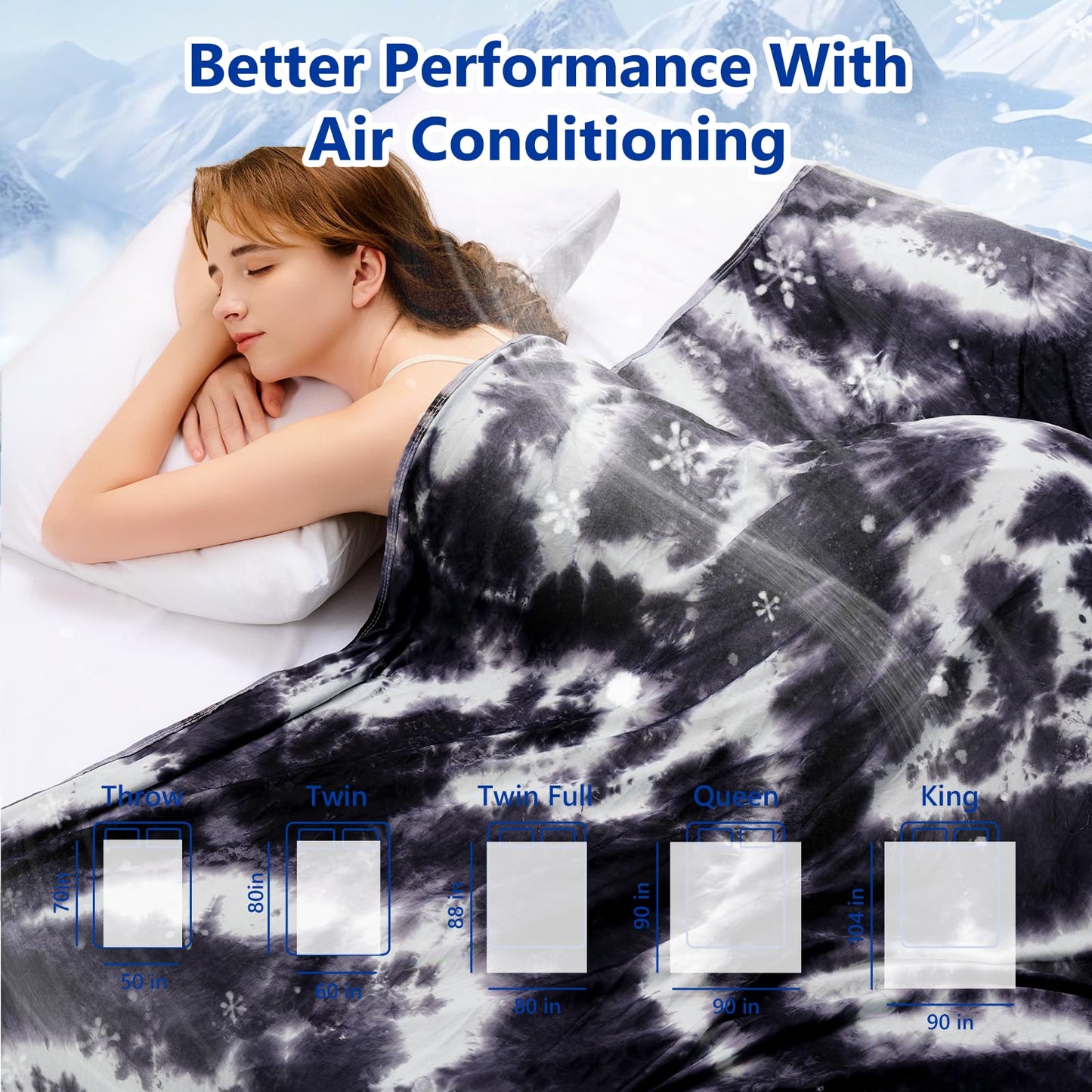 Topcee Cooling Blanket (90"x90"Queen Size) for Hot Sleepers and Night Sweats,100% Oeko-Tex Certified,Arc-Chill Q-Max >0.5 Cool Fiber,Ultra Cold Breathable,Comfortable, Hypo-Allergenic, All-Season.