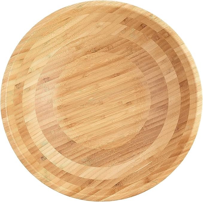 Lipper International Bamboo Wood Salad Bowls with Server Utensils, 7-Piece Set, Assorted Sizes