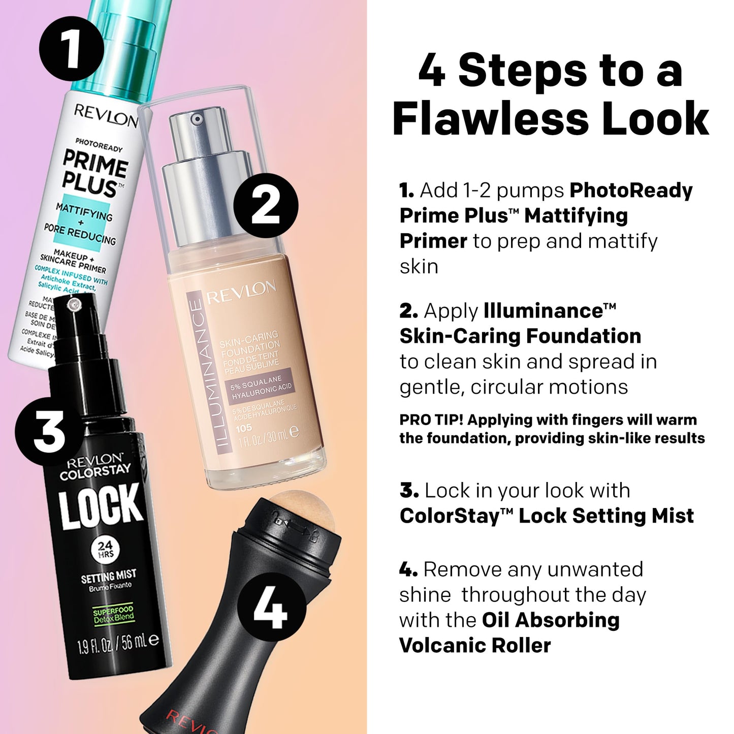 Revlon Illuminance Skin-Caring Liquid Foundation, Hyaluronic Acid, Hydrating and Nourishing Formula with Medium Coverage, 517 Amber, 1 fl oz
