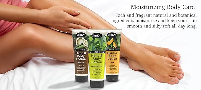 ShiKai Gardenia Hand & Body Lotion (8oz, Pack of 3) | Daily Moisturizing Skincare for Dry and Cracked Hands | With Aloe Vera & Vitamin E