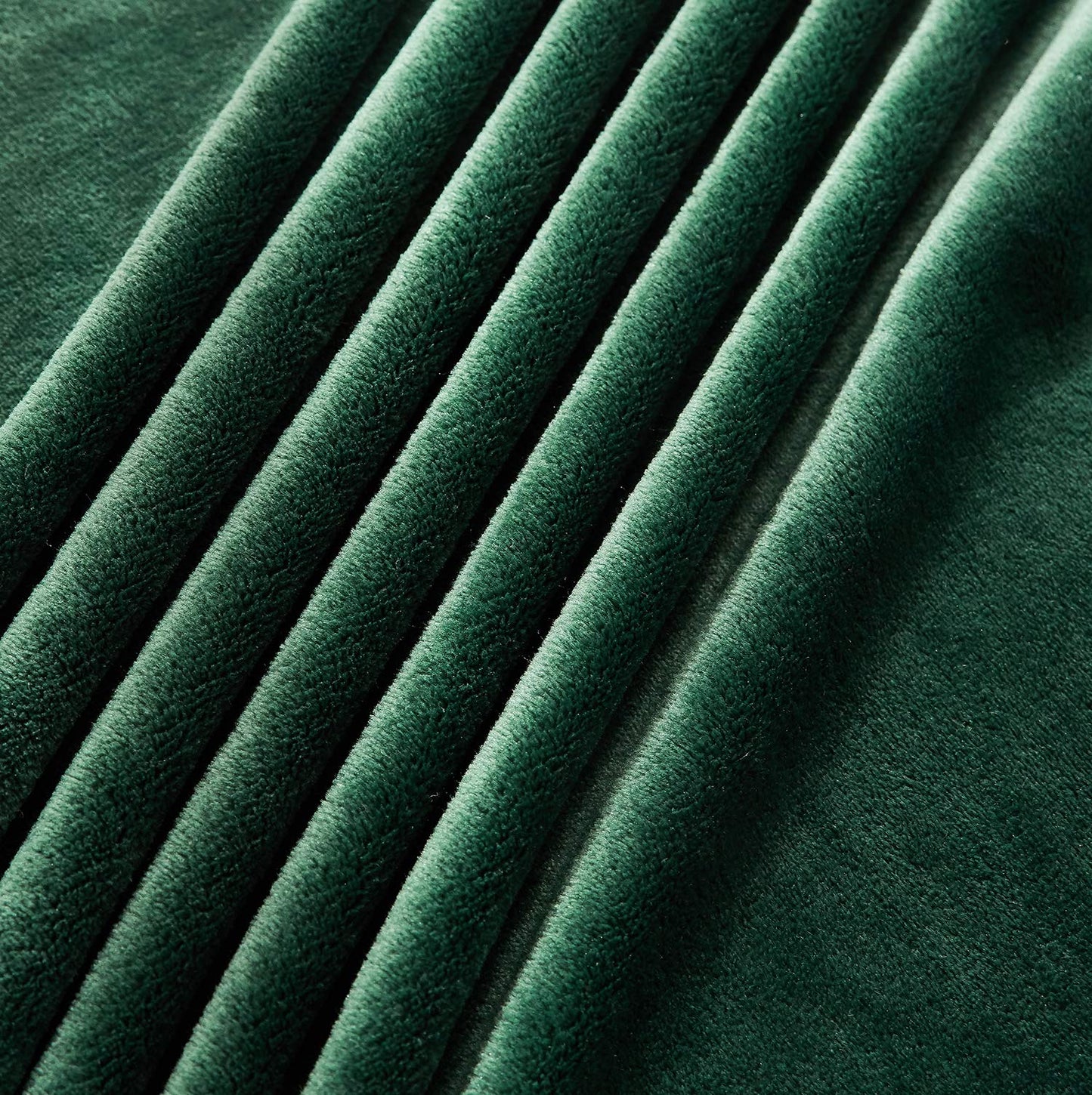 TASTHROW Large Flannel Fleece Throw Blanket, 50×70 Inch - Cozy Lightweight Thick Blanket - All Seasons Suitable for Women, Men and Kids (Dark Green)