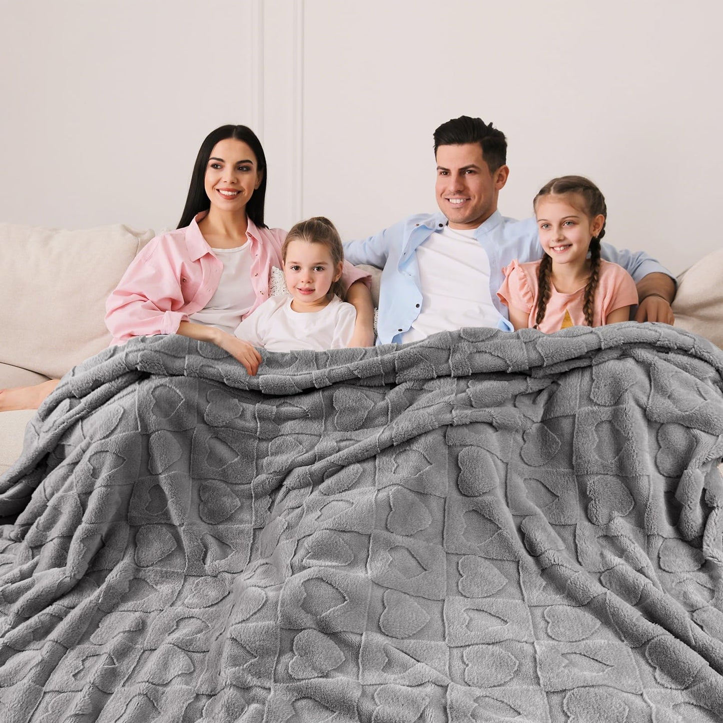 Bcareself Faux Fur Throw Blanket Ultra Soft Plush Fluffy Blanket for Couch, Bed, Sofa - Lightweight Yet Warm Winter Blanket for Women Men - Machine Washable 50x60 Inches Gray