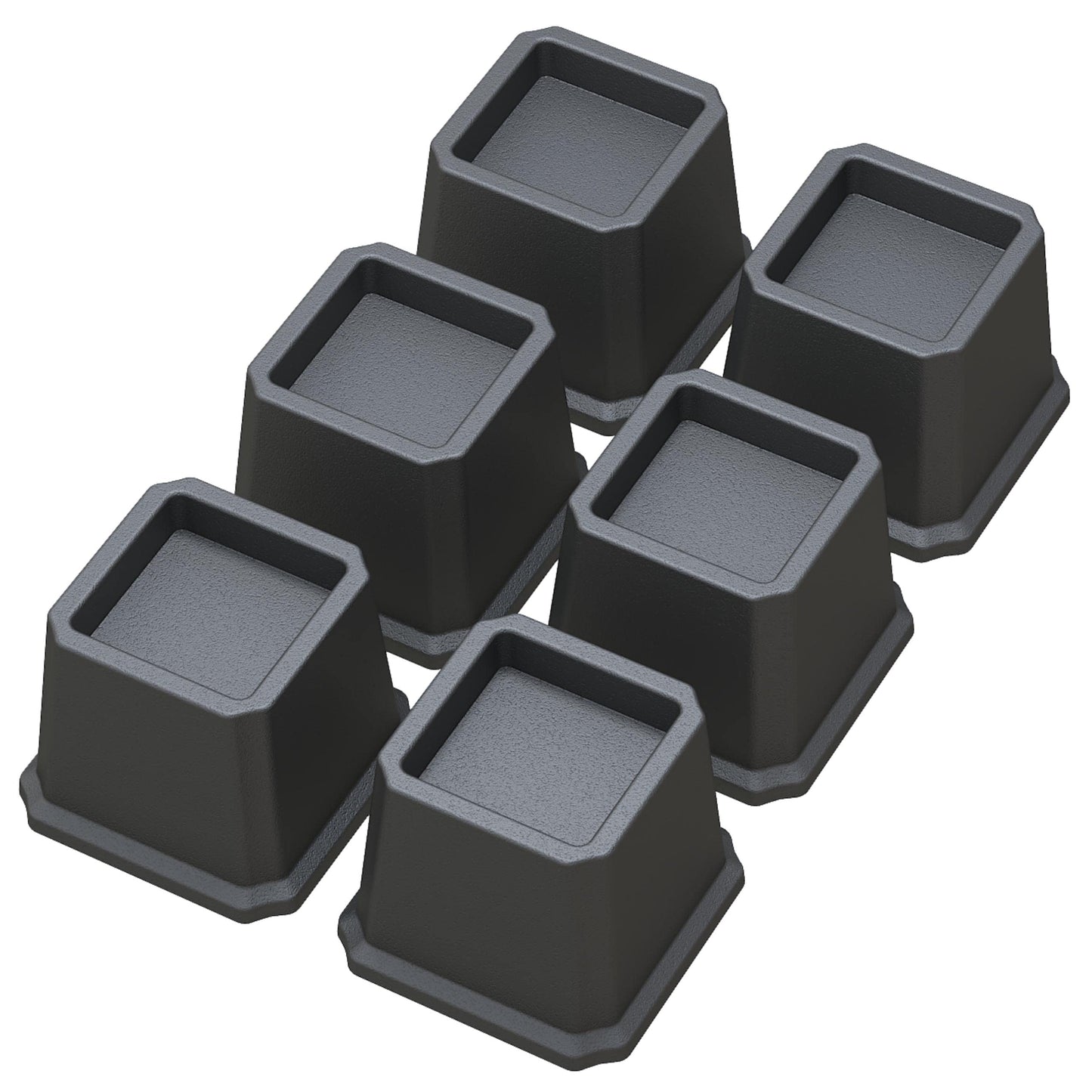 Whynonap Bed Risers 3 Inch Heavy Duty Bed Elevators, Set of 6 Lifts Up 3,000 lbs Furniture Riser for Sofa and Table, Black
