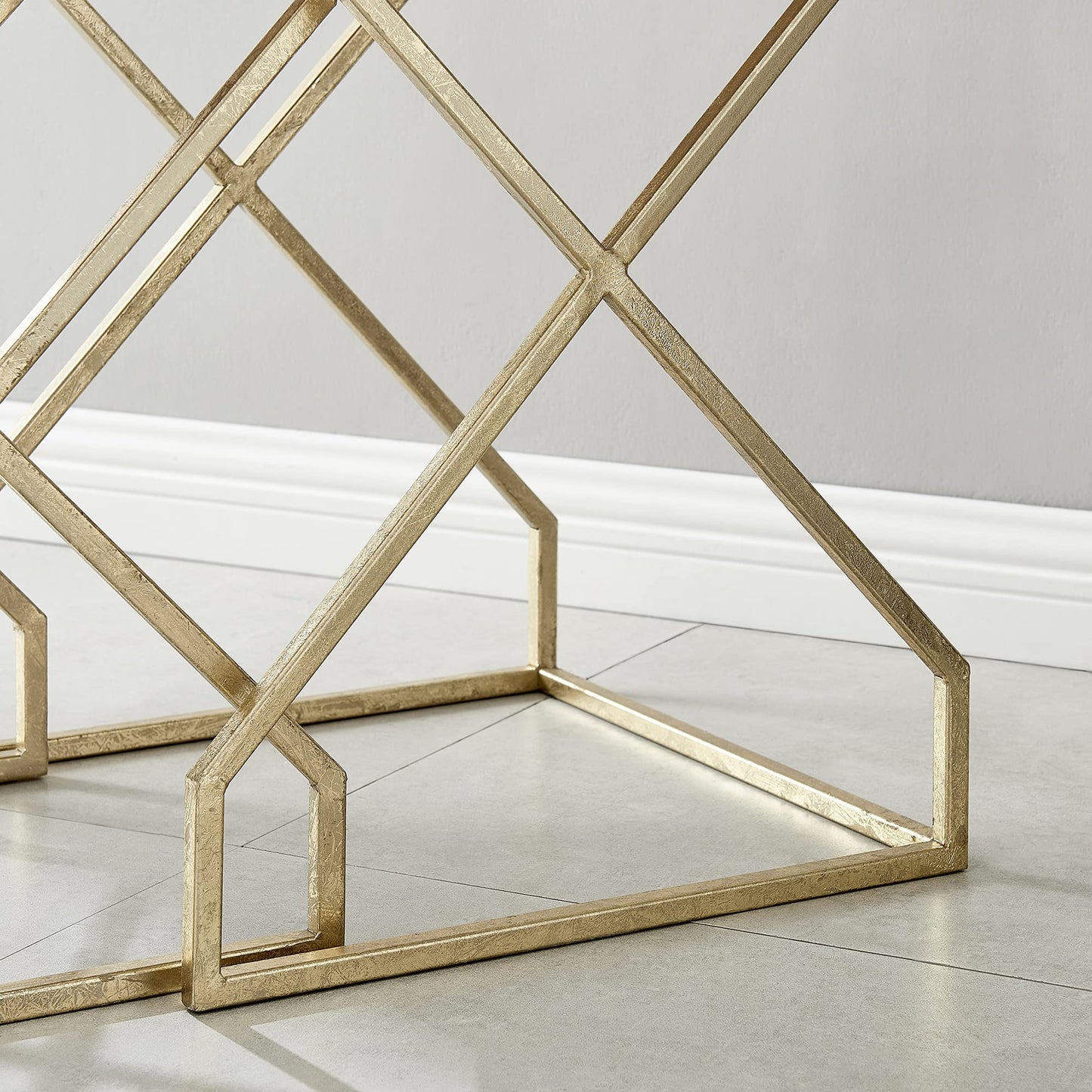 FirsTime & Co. Gold Mackenzie Marbleized Nesting End Table 2-Piece Set, Side Table, Night Stand, Metal and Wood, 15.75 x 15.75 x 23.75 inches