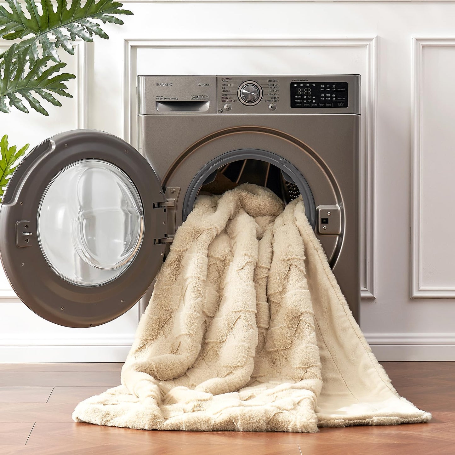 Cozy Bliss Faux Fur Throw Blanket for Couch - Clearance Soft Checkered Fuzzy Cozy Throw Gift Blankets for Women,Beige Boho Blanket for Sofa Bedroom Living Room.50 * 60 Inches