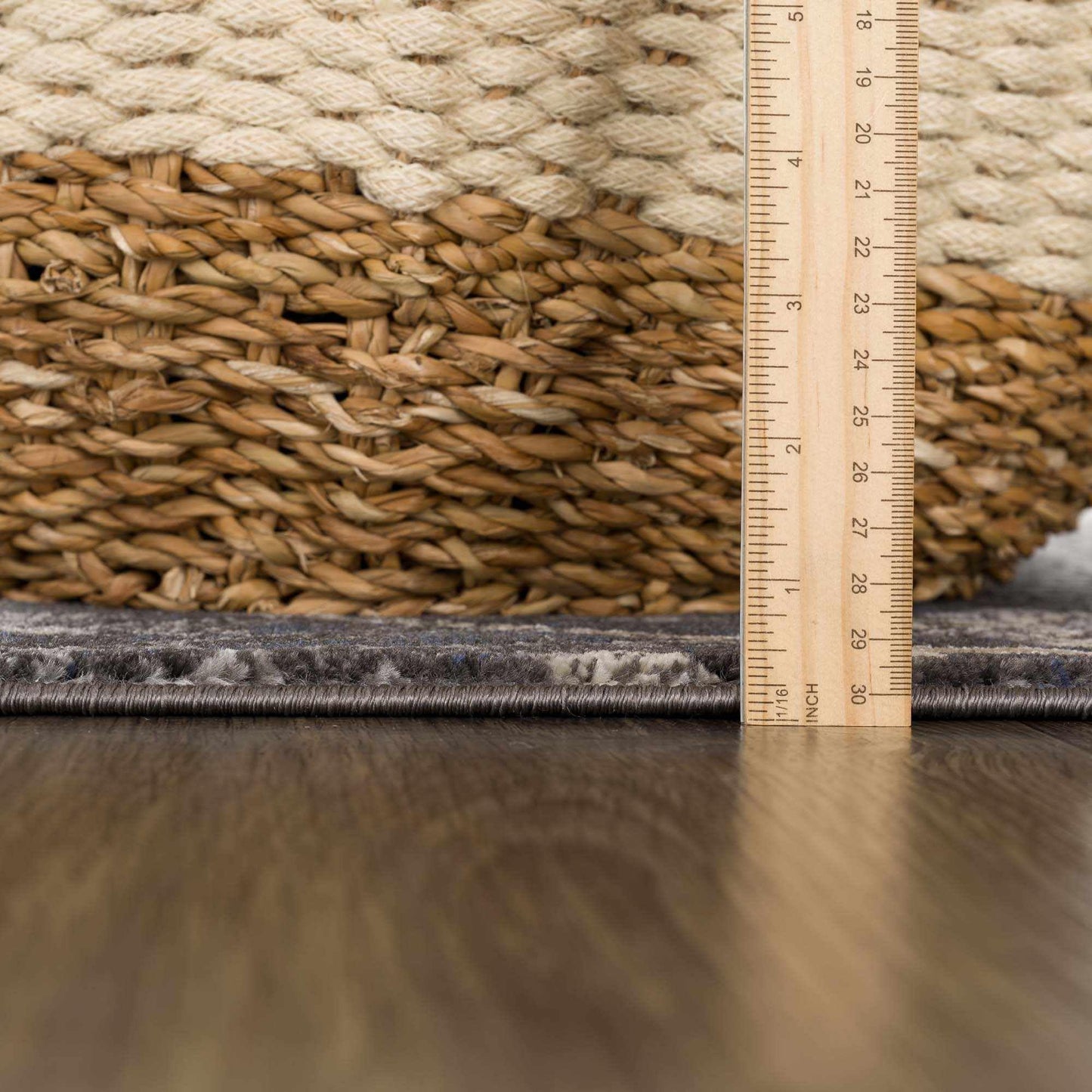 Hauteloom Owatonna Rustic Farmhouse Living Room Bedroom Dining Room Area Rug - Style - Traditional Floral Look - Dark Brown, Grey, Black, Cream - 5'3" x 7'3"