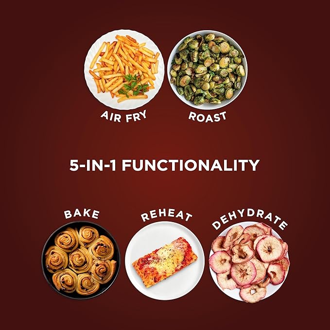 Ninja Air Fryer | 4 QT Capacity | 4-in-1 Roast, Crisp, Roast, Reheats, & Dehydrates | Dishwasher Safe Parts | 105°F-400°F | Includes 20 Easy & Healthy Recipes | 1550 watt | Grey | AF101
