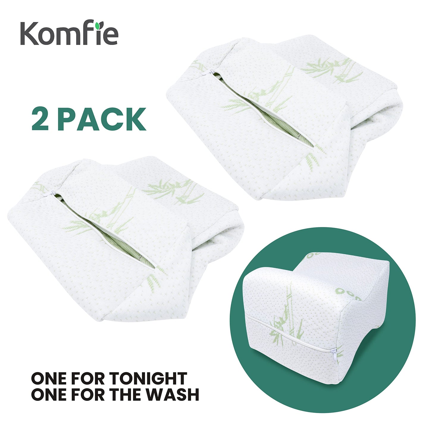 2-Pack Replacement Knee Pillow Covers - Washable Replacement Leg Pillowcase - Cooling Breathable Soft Leg Pillowcases - Replacement Covers for Knee Pillows - Universal Fit