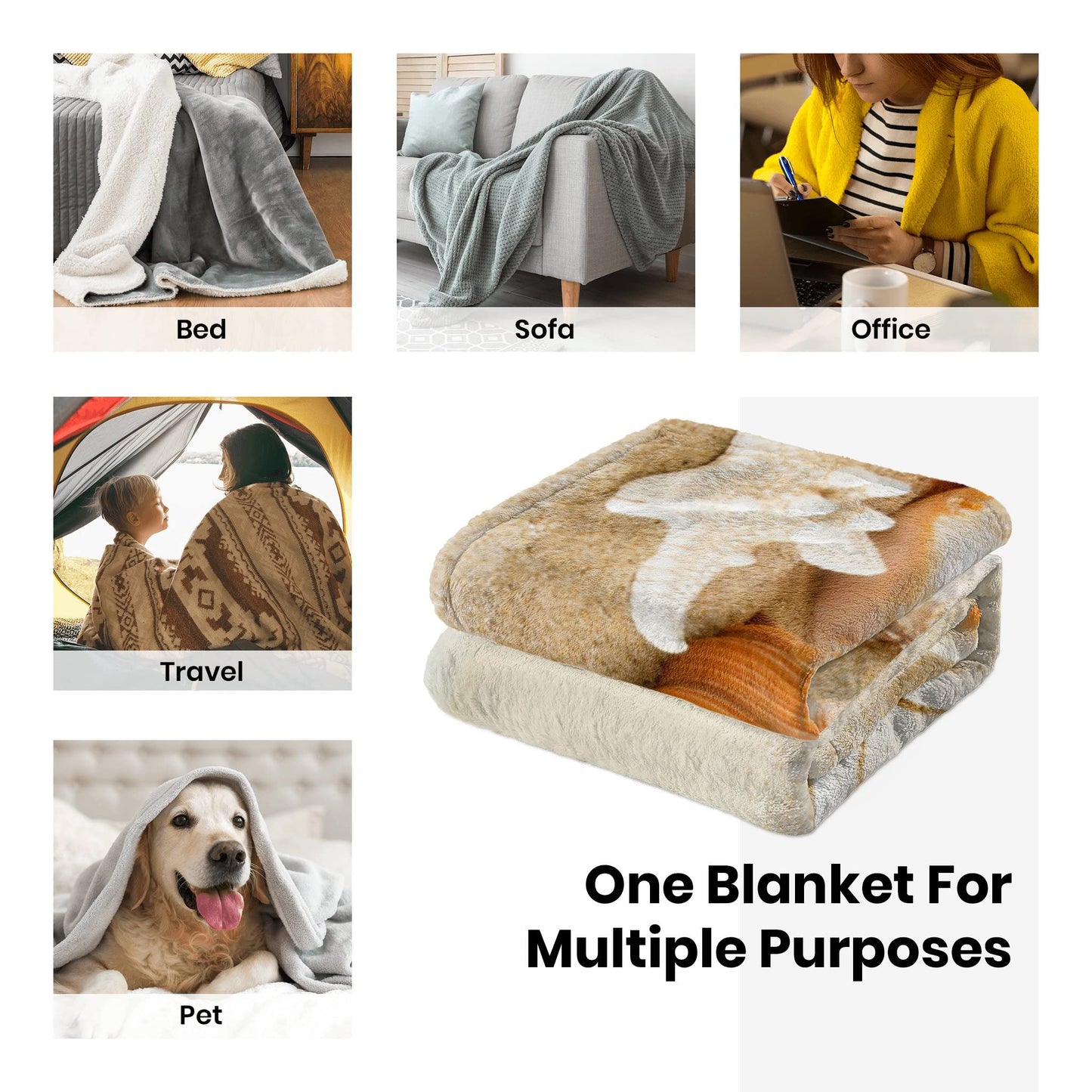 Beach Throw Blanket 50x40 Inch, Beach Starfish Lightweight Soft Microfiber Throw Blanket with 18x18 Inch Pillowcase Perfect for Bed and Sofa